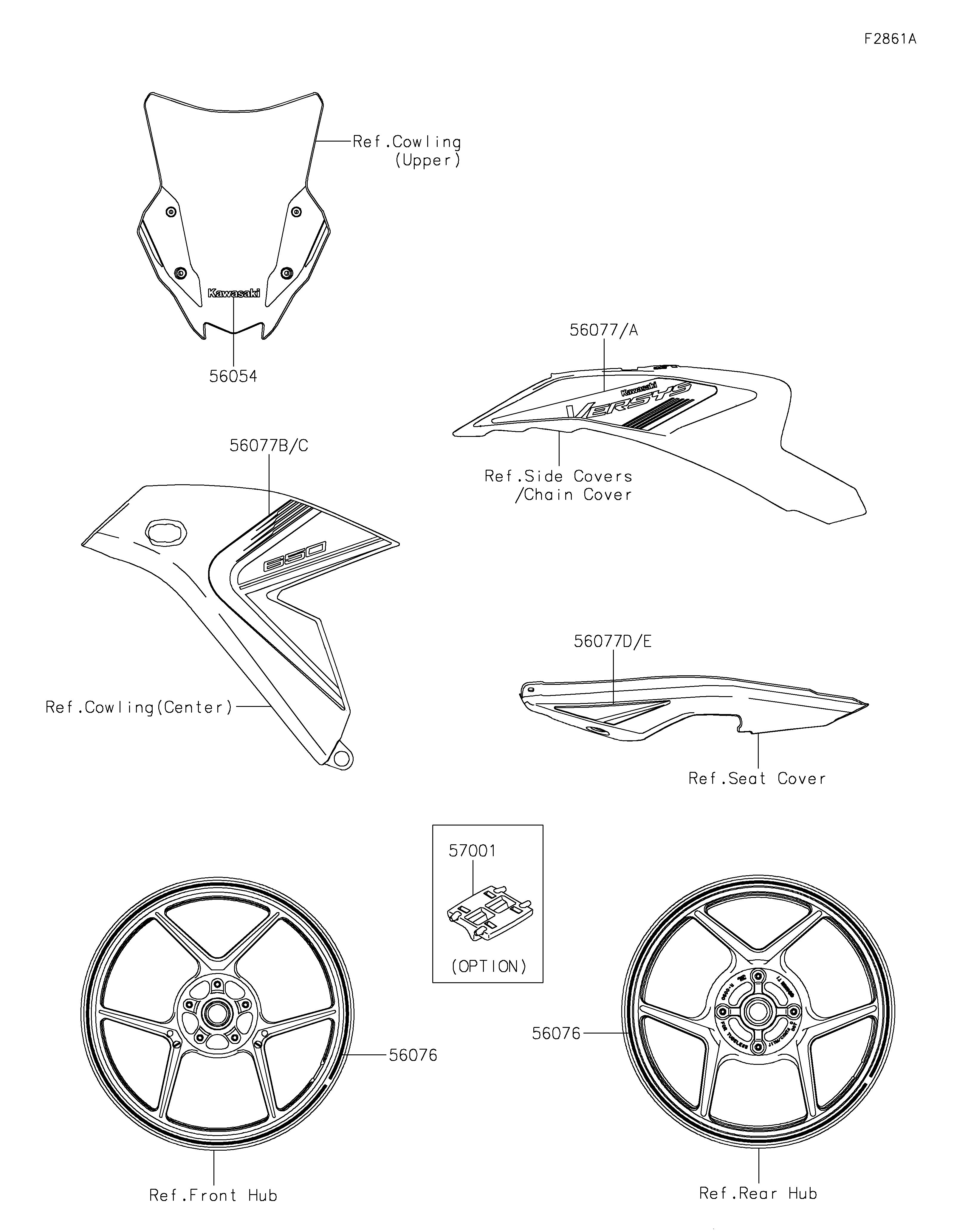 STICKERGRAY POUR VERSYS 650 KLE650JSFAN BLANC 2025