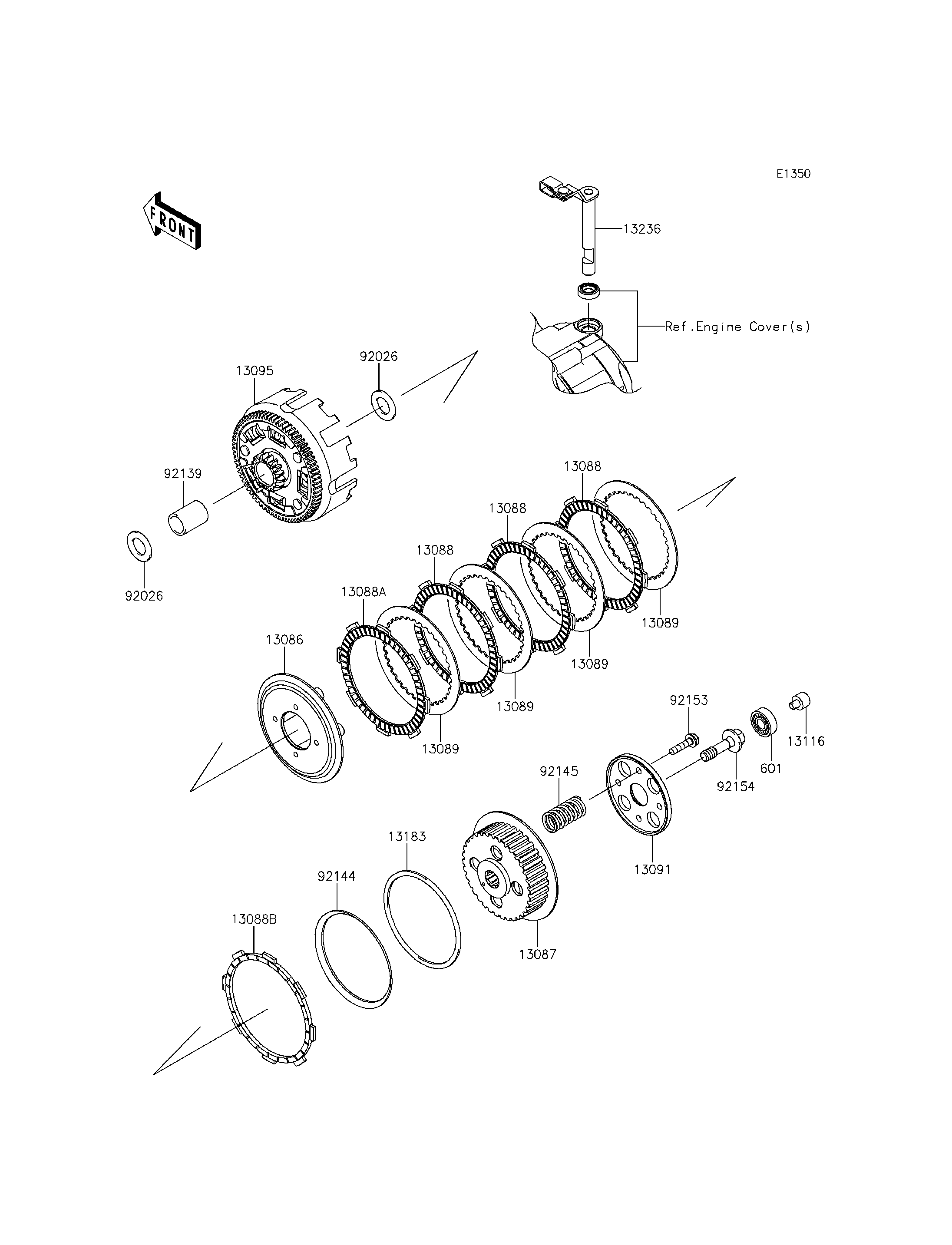 EMBRAYAGE POUR D TRACKER KLX150HGF VERT 2016