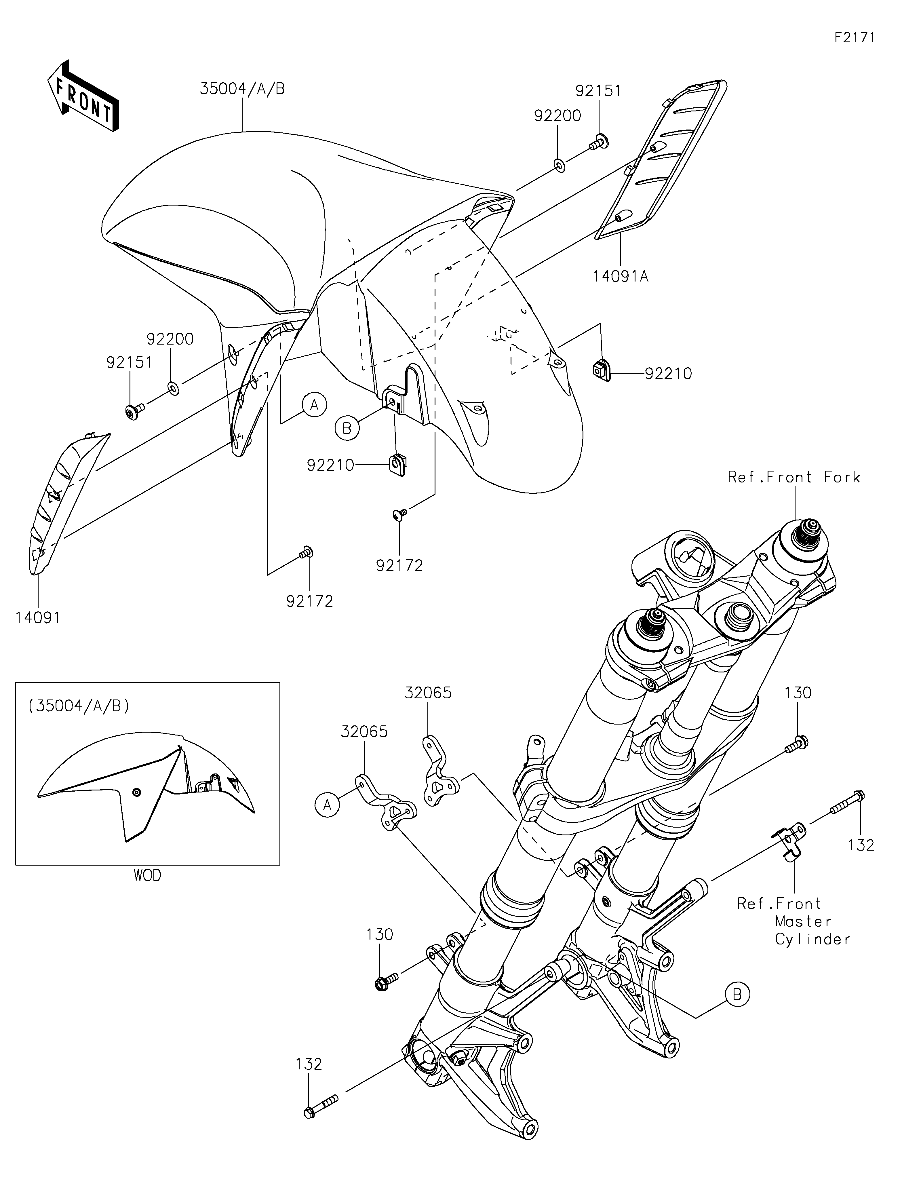 GARDE BOUE AVANT POUR ZZR1400 ZX1400JLF NOIR 2020