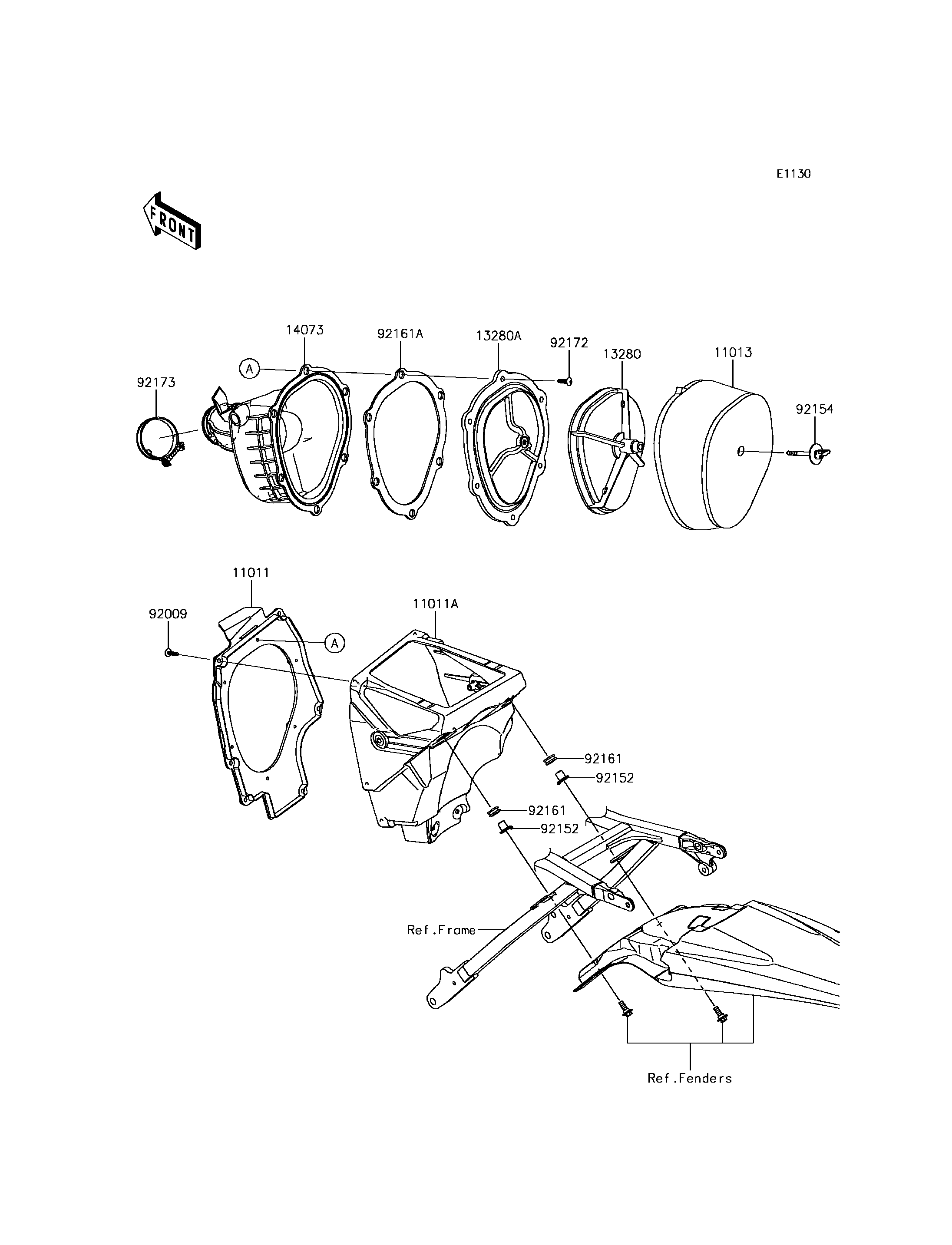 FILTRE A AIR POUR KX250F KX252AHF VERT 2017 EUROPE