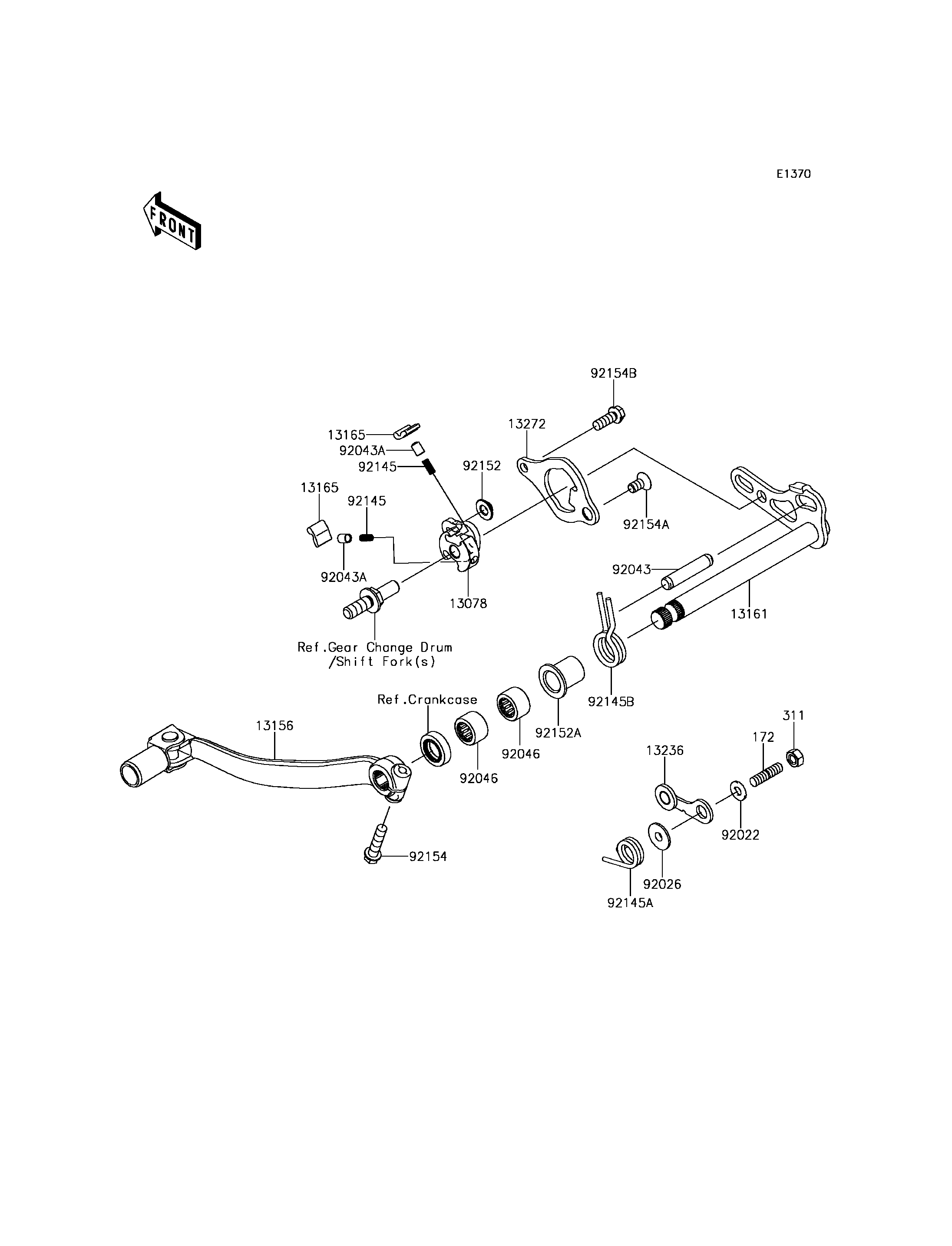 SELECTEUR POUR KX250 KX252AJF VERT 2018 EUROPE
