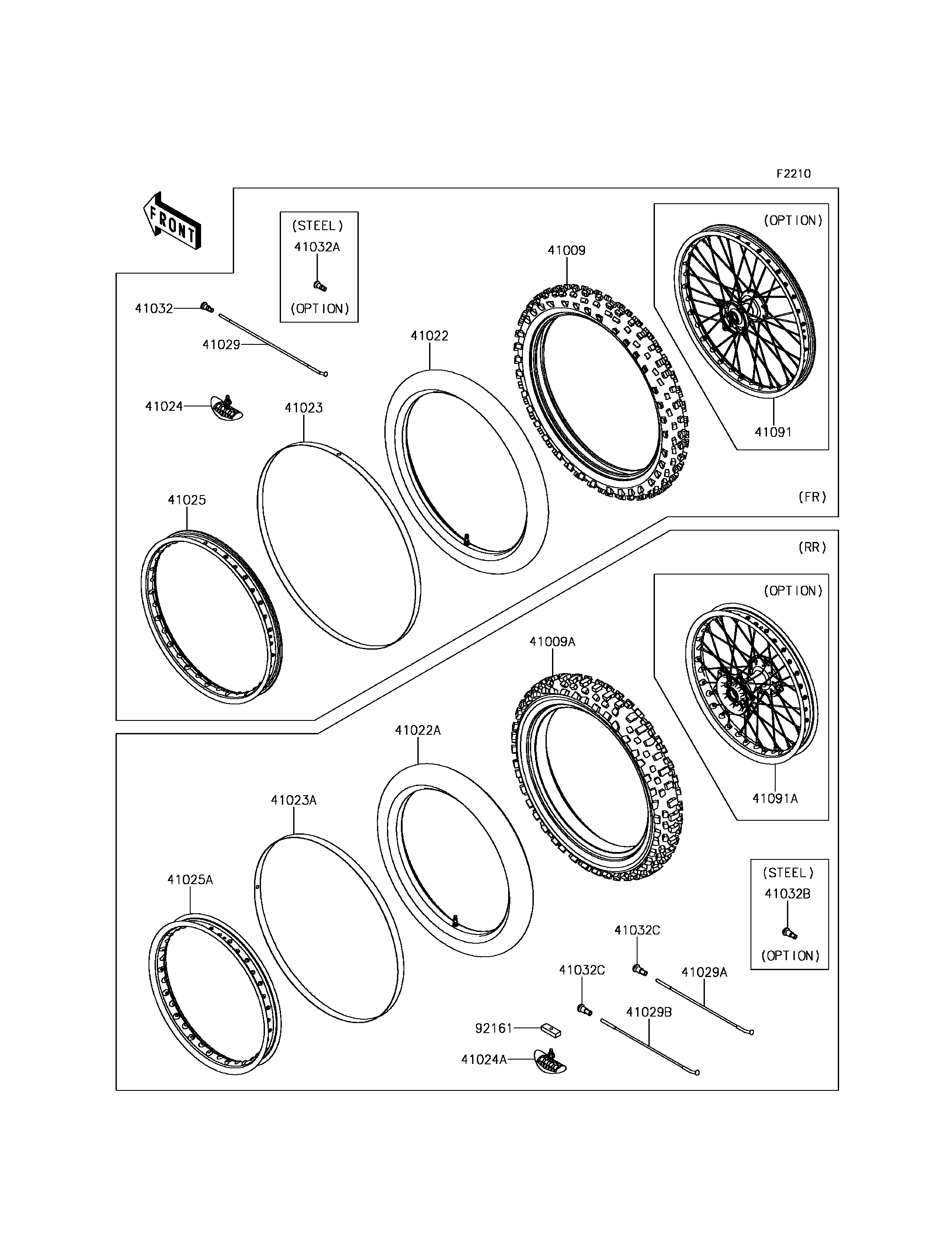 PNEUS POUR KX250 KX252AJF VERT 2018 EUROPE