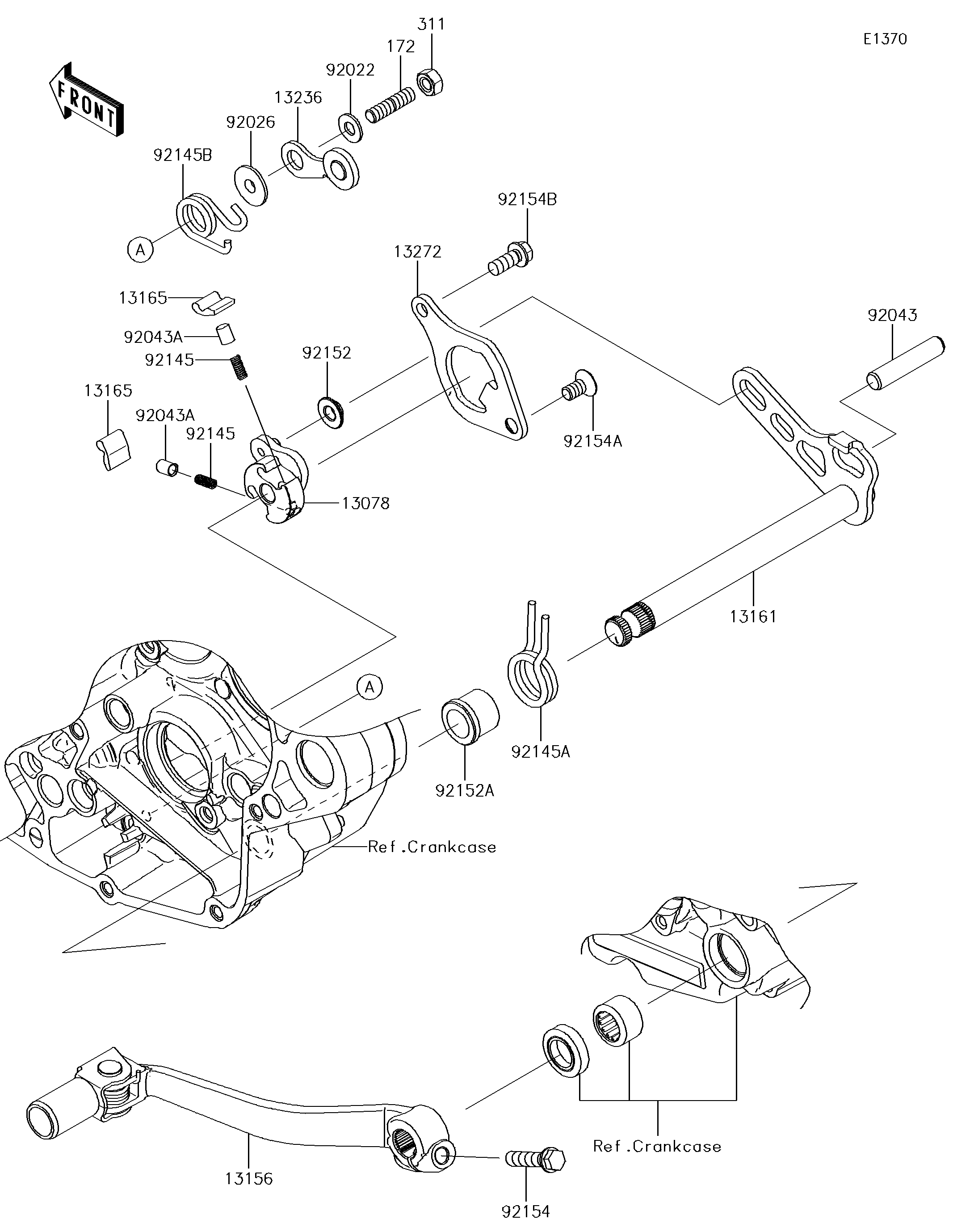 SELECTEUR POUR KX450F KX450HGF VERT 2016 EUROPE