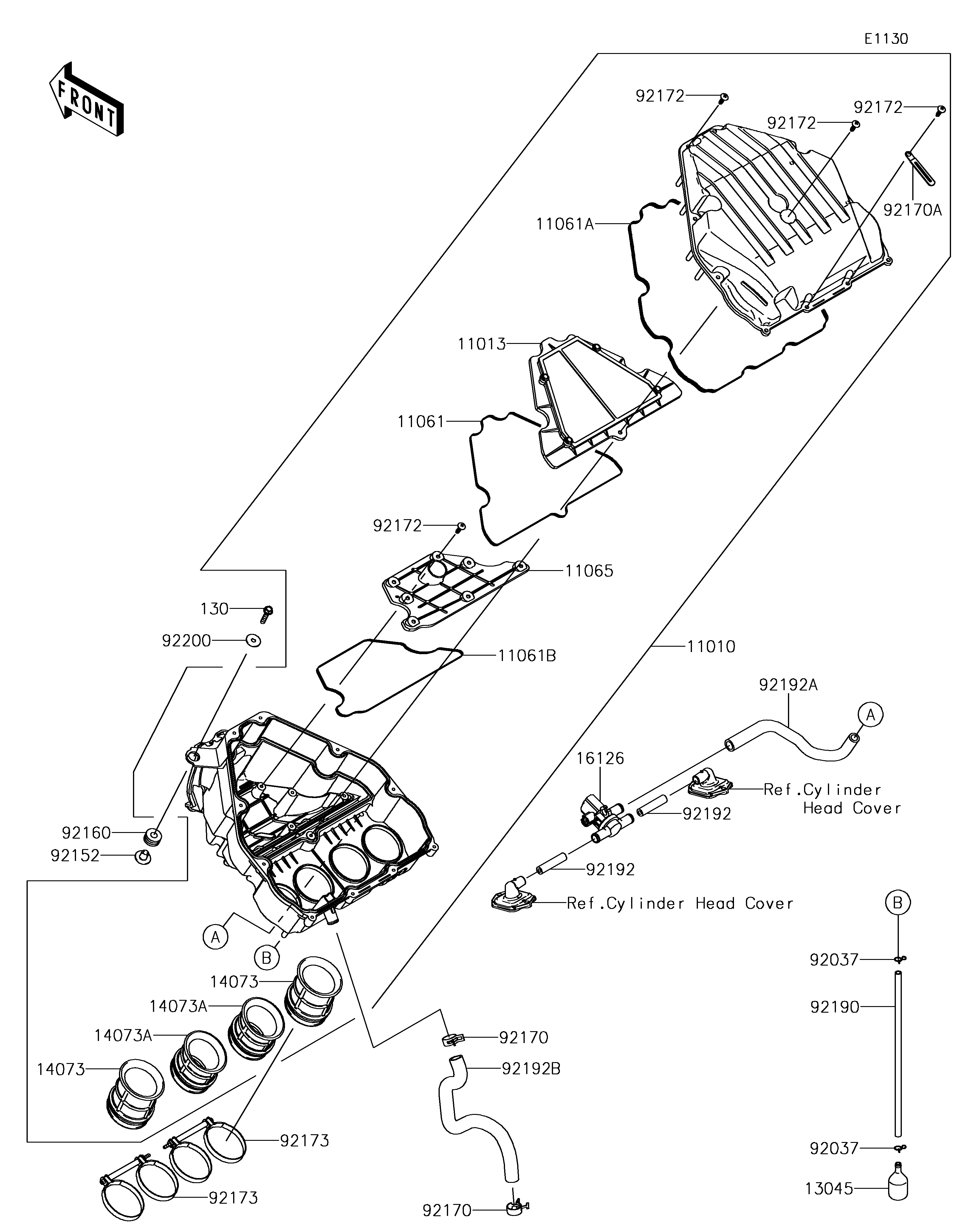 FILTRE A AIR POUR VERSYS 1000 KLZ1000BFF BLANC 2015