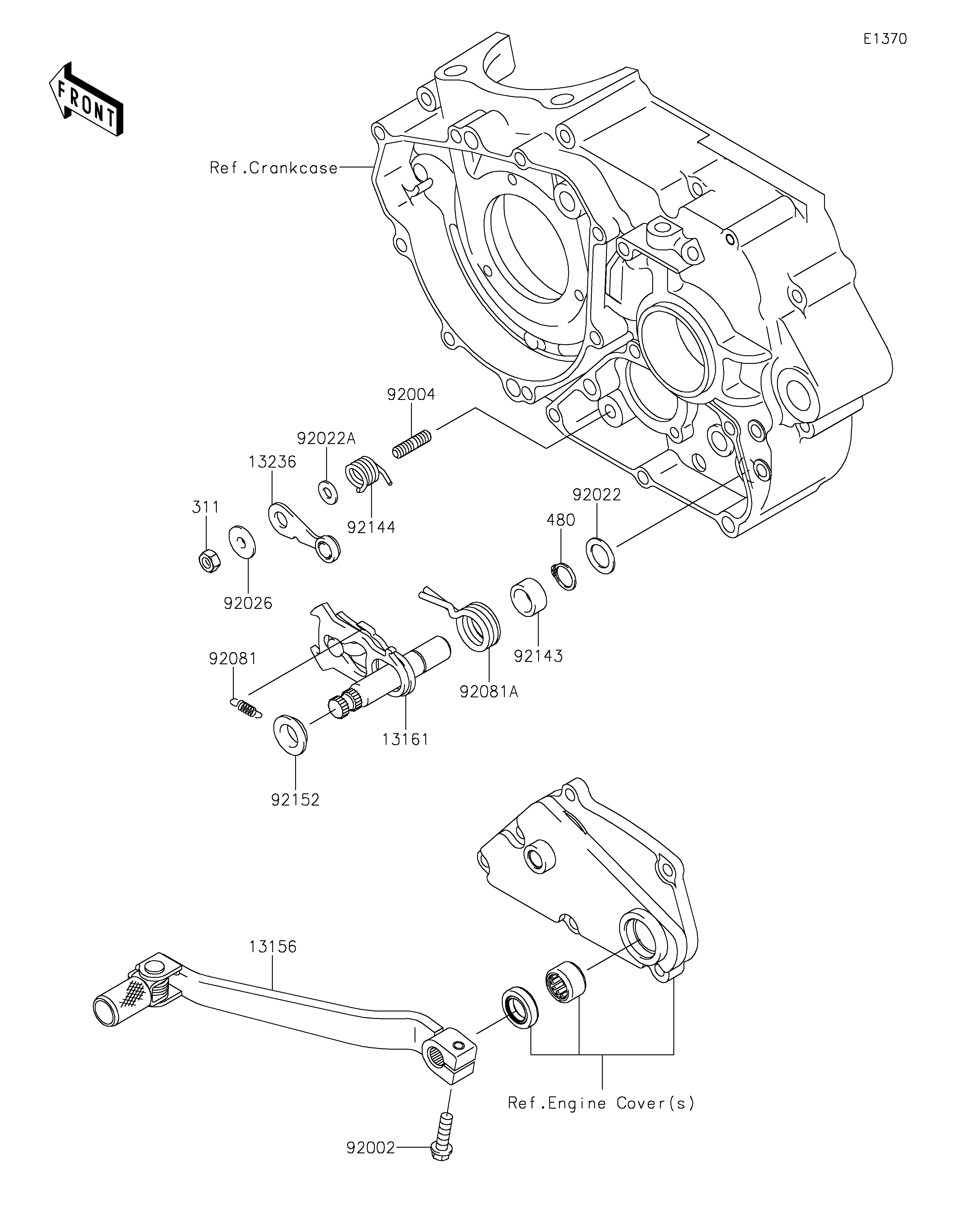 SELECTEUR POUR KLX250 KLX250SEF VERT 2014