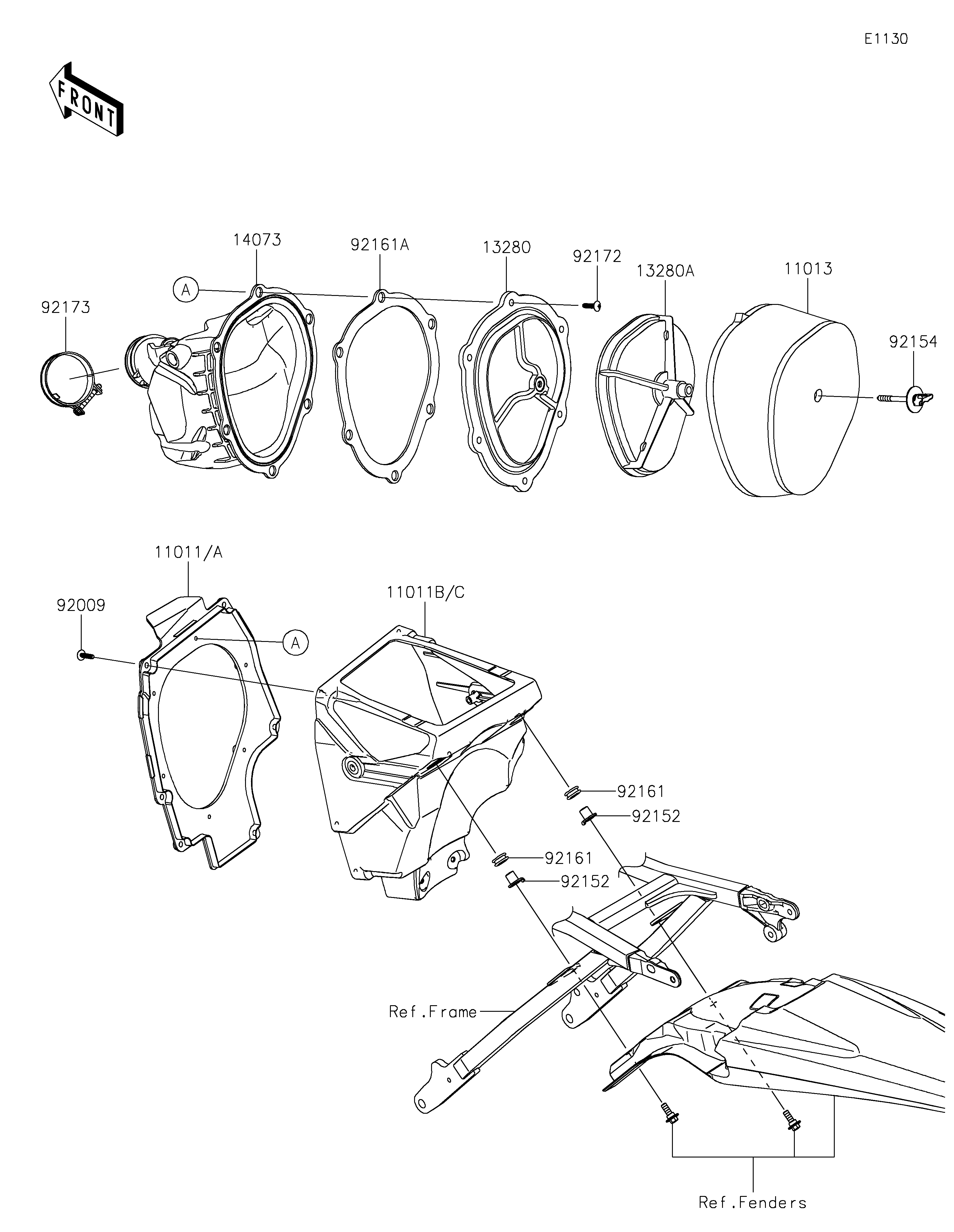 FILTRE A AIR POUR KX250 KX252AJF VERT 2018 EUROPE