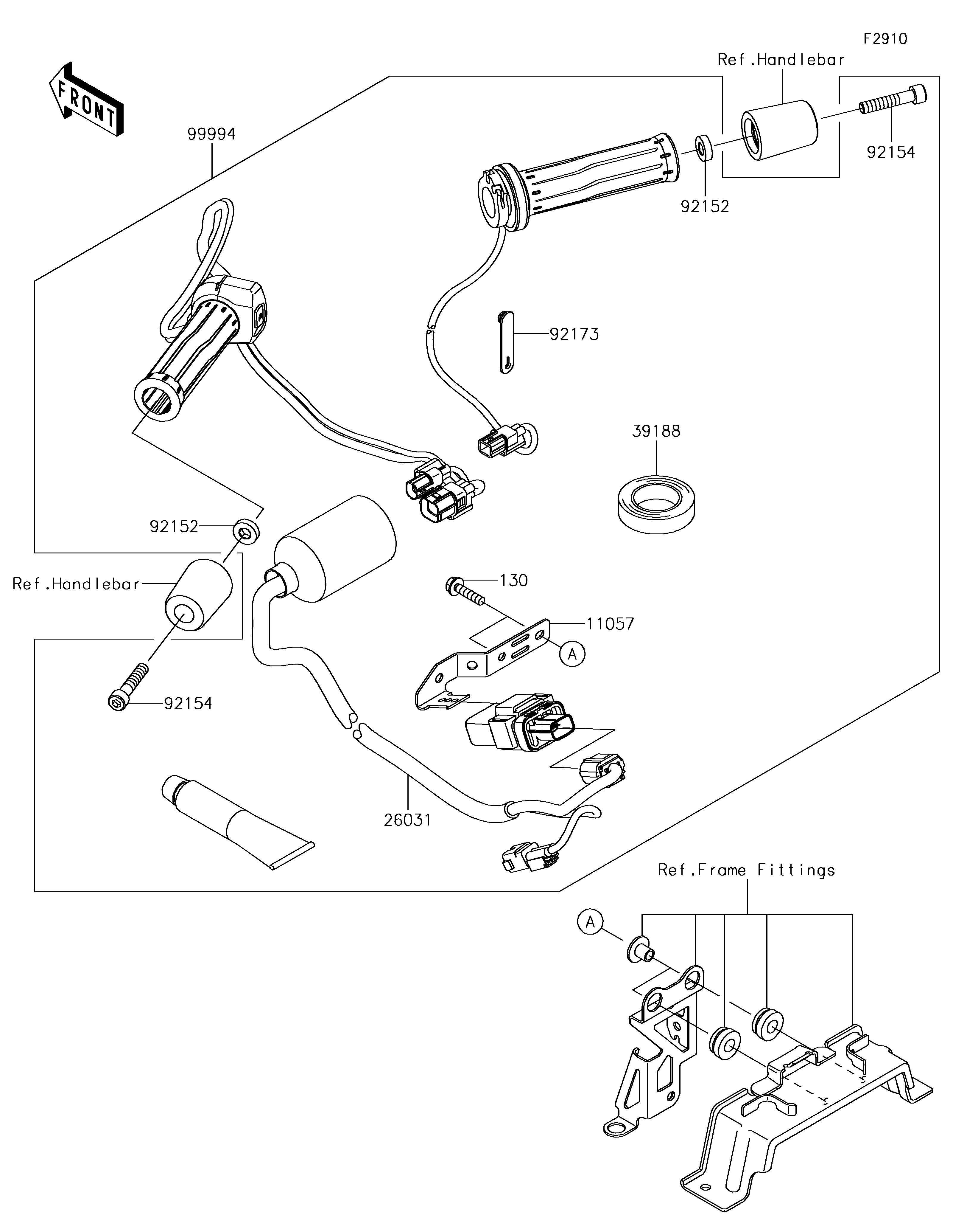 ACCESSOIRE POIGNEES CHAUFFANTES POUR Z900RS ZR900CJF NOIR 2018
