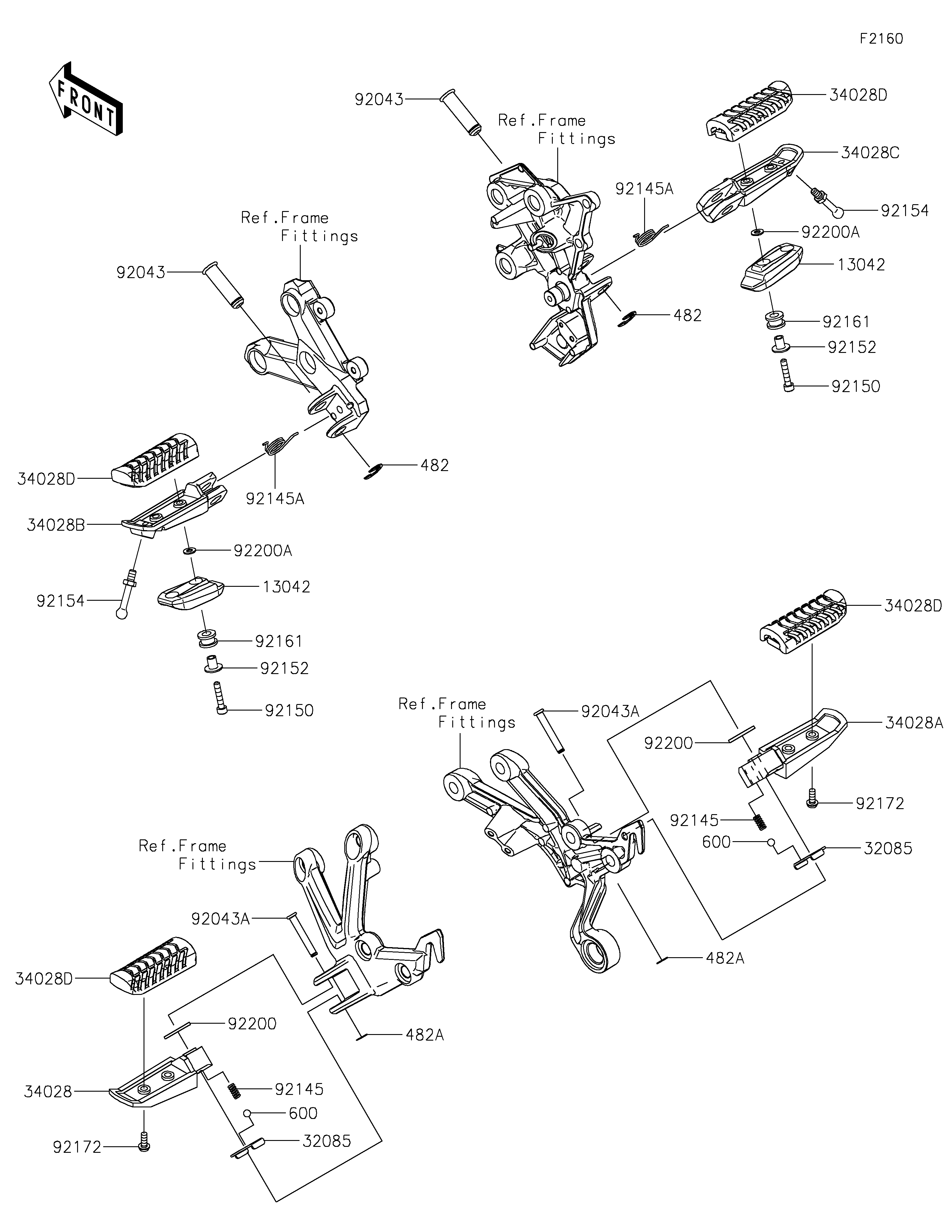 REPOSE PIED POUR NINJA H2 SX ZX1002ALF GRIS 2020
