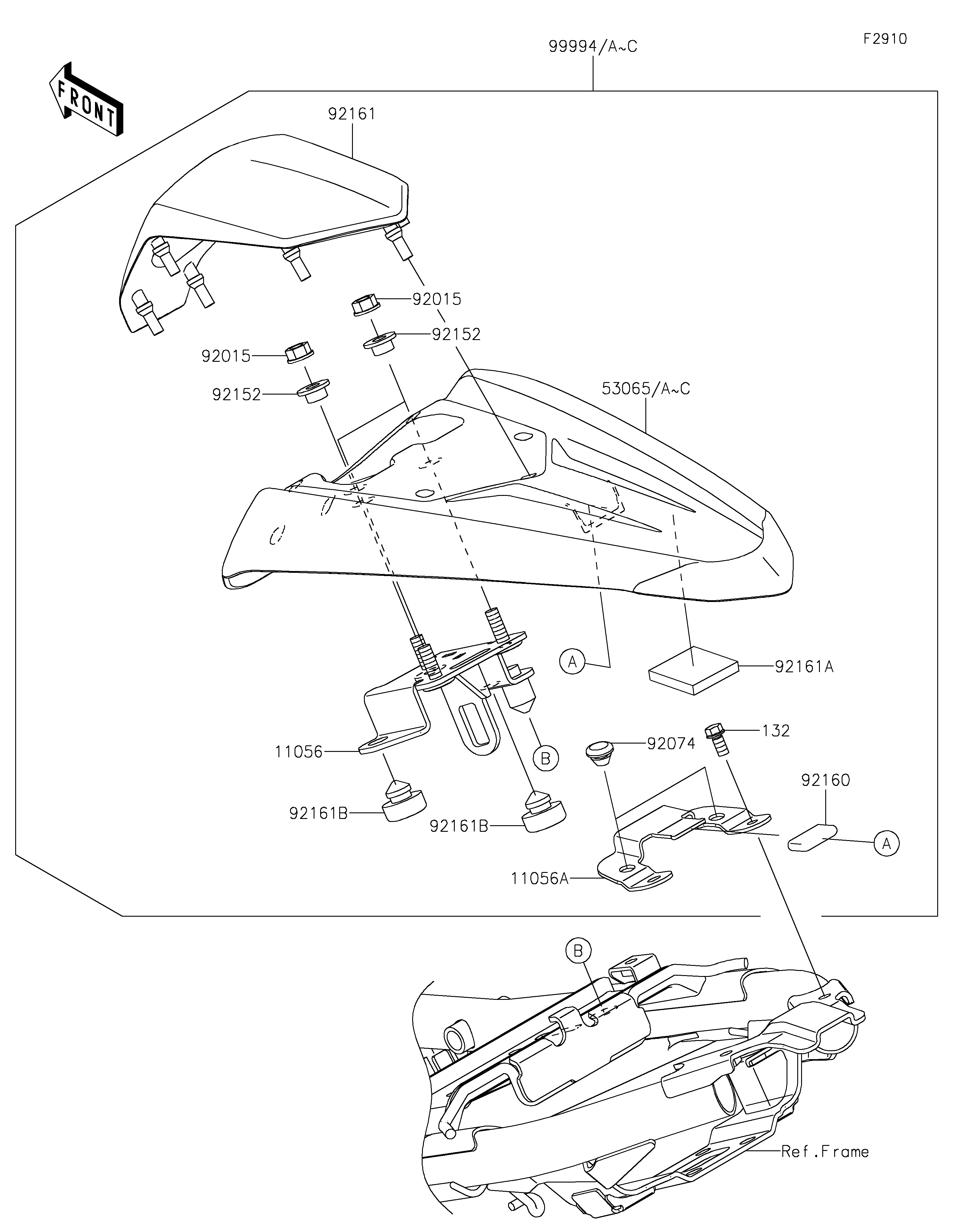 ACCESSOIRE COUVRE SELLE POUR Z125 BR125KKF BLEU 2019