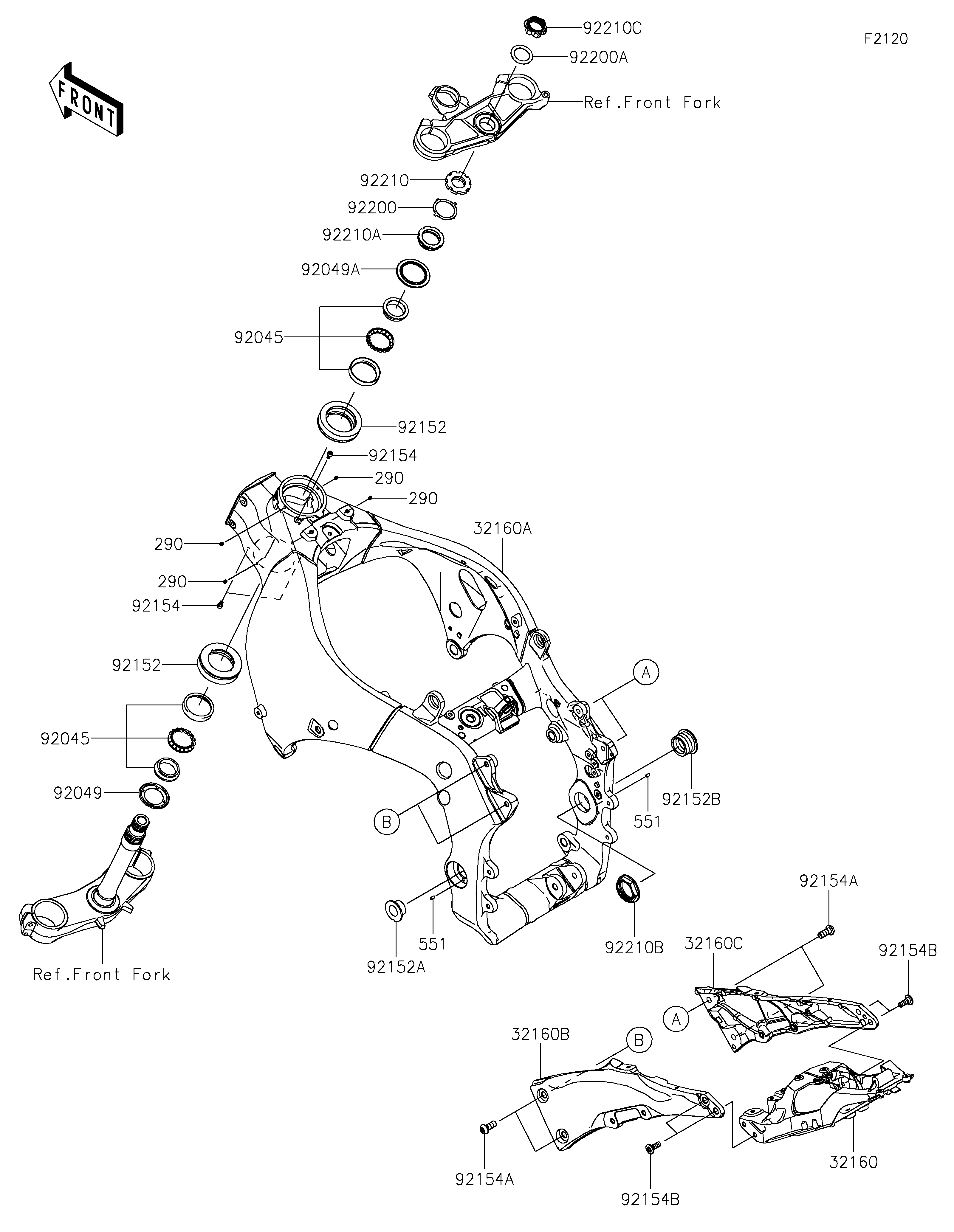 CHASSIS POUR NINJA ZX 10R ZX1002EKFA VERT 2019
