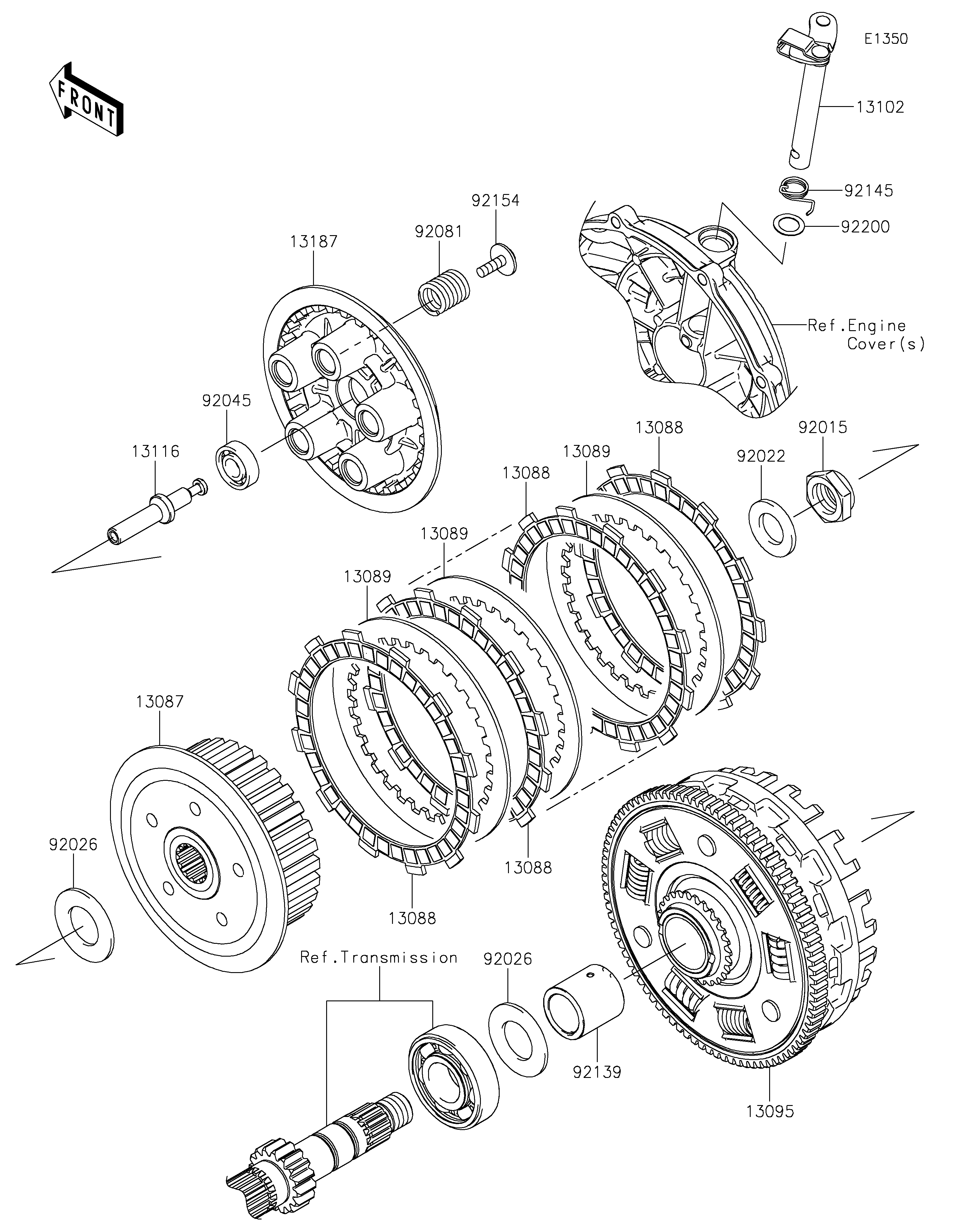 EMBRAYAGE POUR ER 6N ER650ECF JAUNE 2012