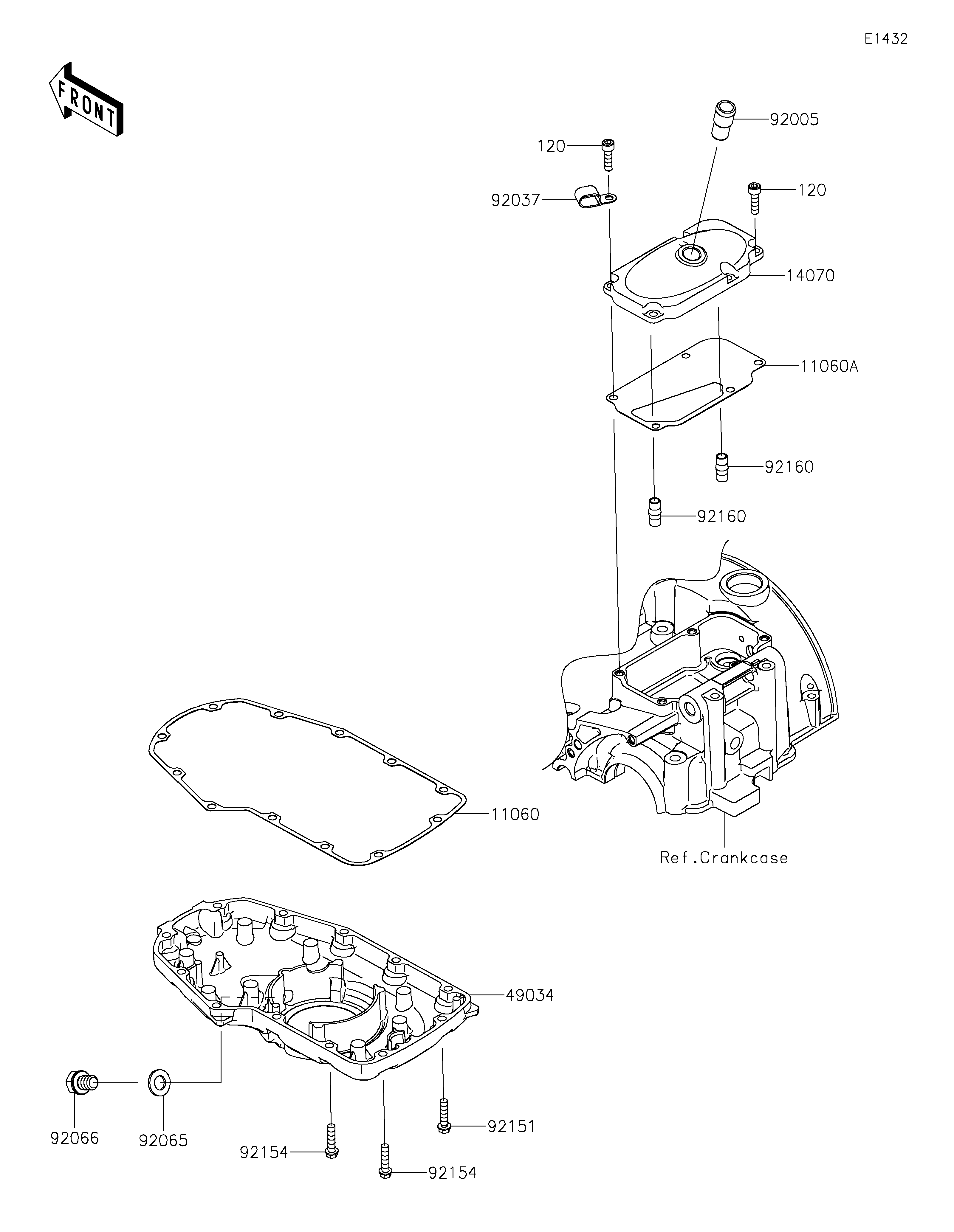 COUVERCLE RENIFLARDCARTER DHUILE POUR W800 CAFE EJ800CKF GRIS 2019