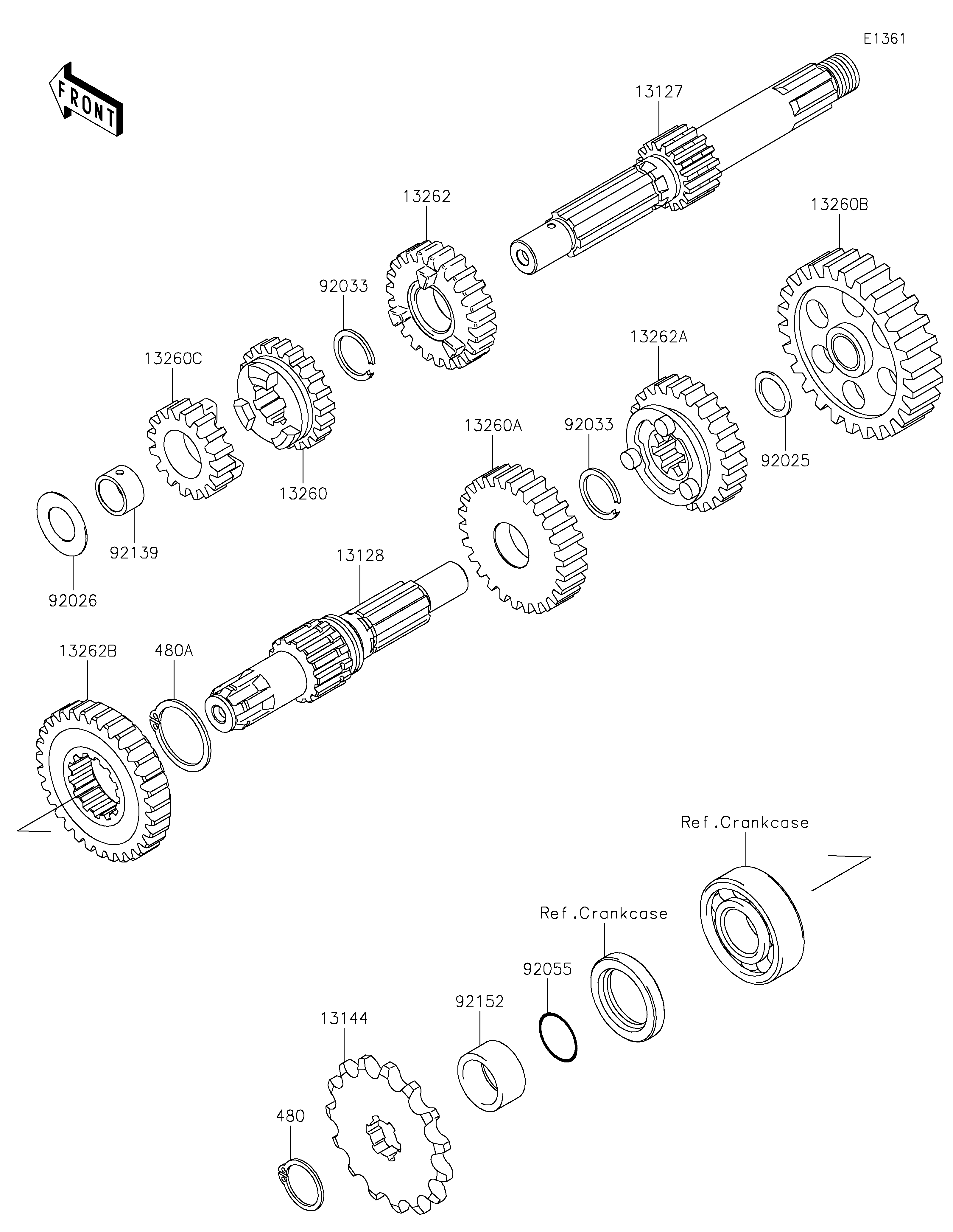 TRANSMISSION POUR KLX110R KLX110CNSNN VERT 2022 EUROPE