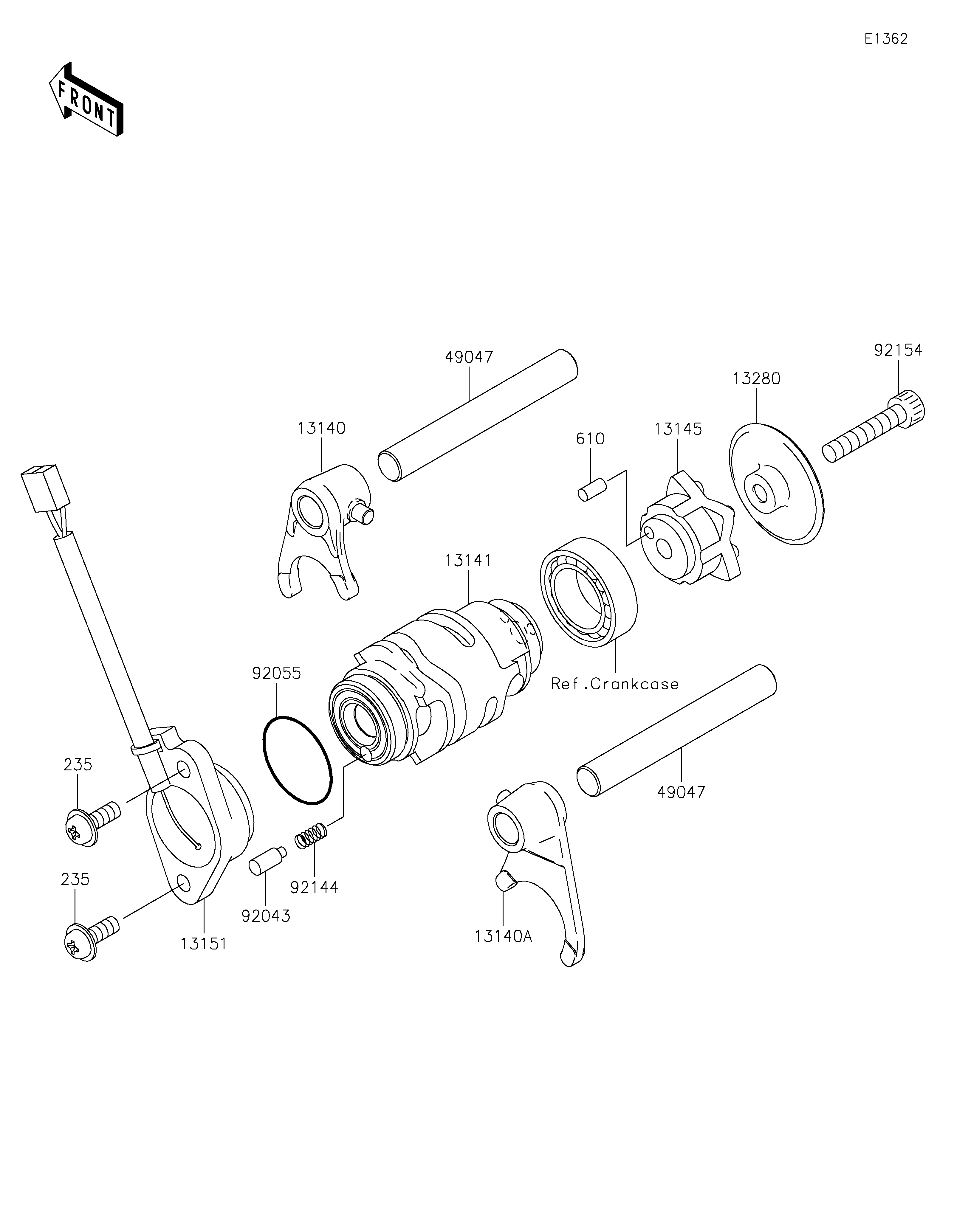FOURCHETTEBARRILLET DE SELECTION POUR KLX110R KLX110CNSNN VERT 2022 EUROPE