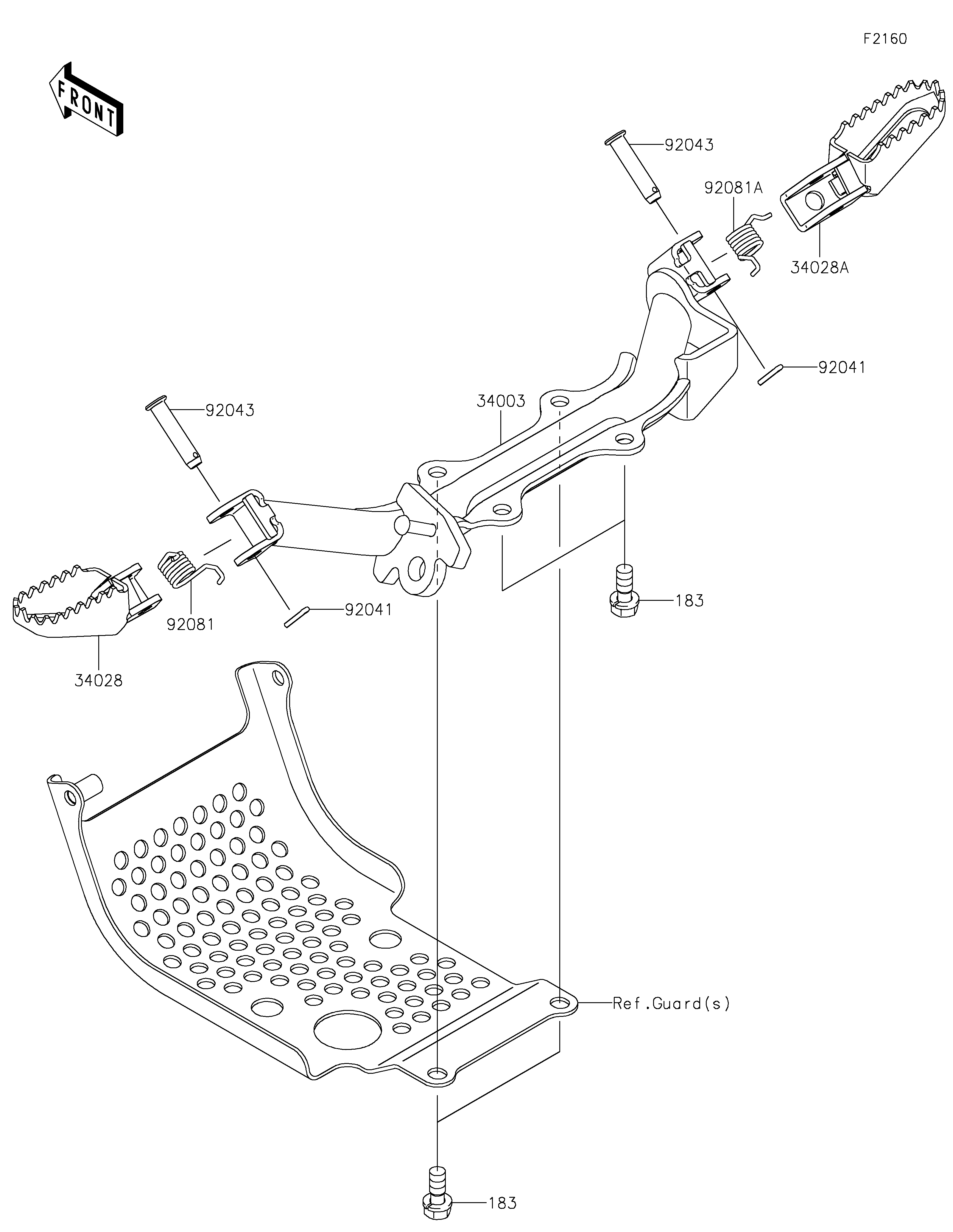 REPOSE PIED POUR KLX110 KLX110CLF VERT 2020 EUROPE