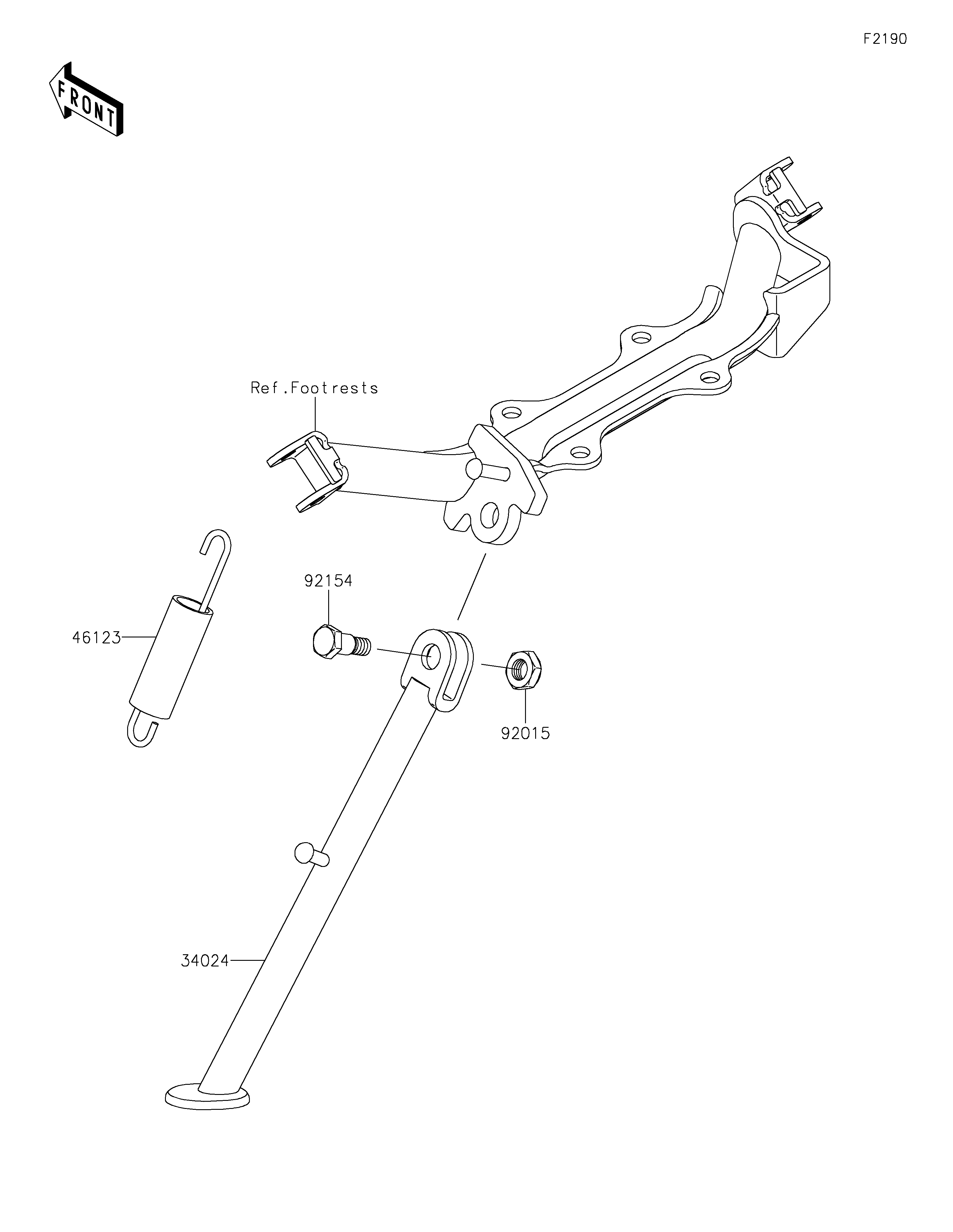 BEQUILLES POUR KLX110 KLX110CKF VERT 2019 EUROPE