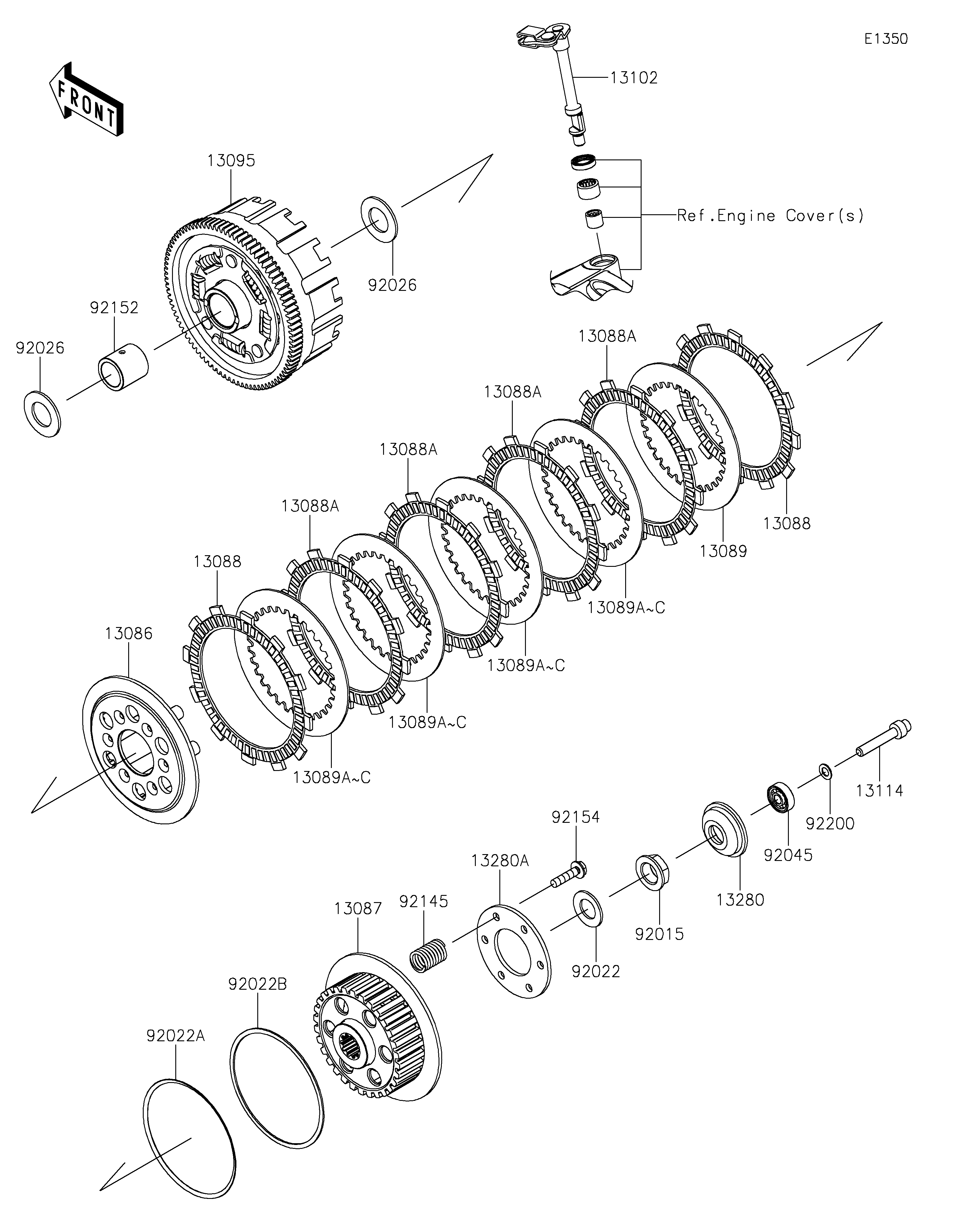 EMBRAYAGE POUR KLX230 KLX230ALF NOIR 2020