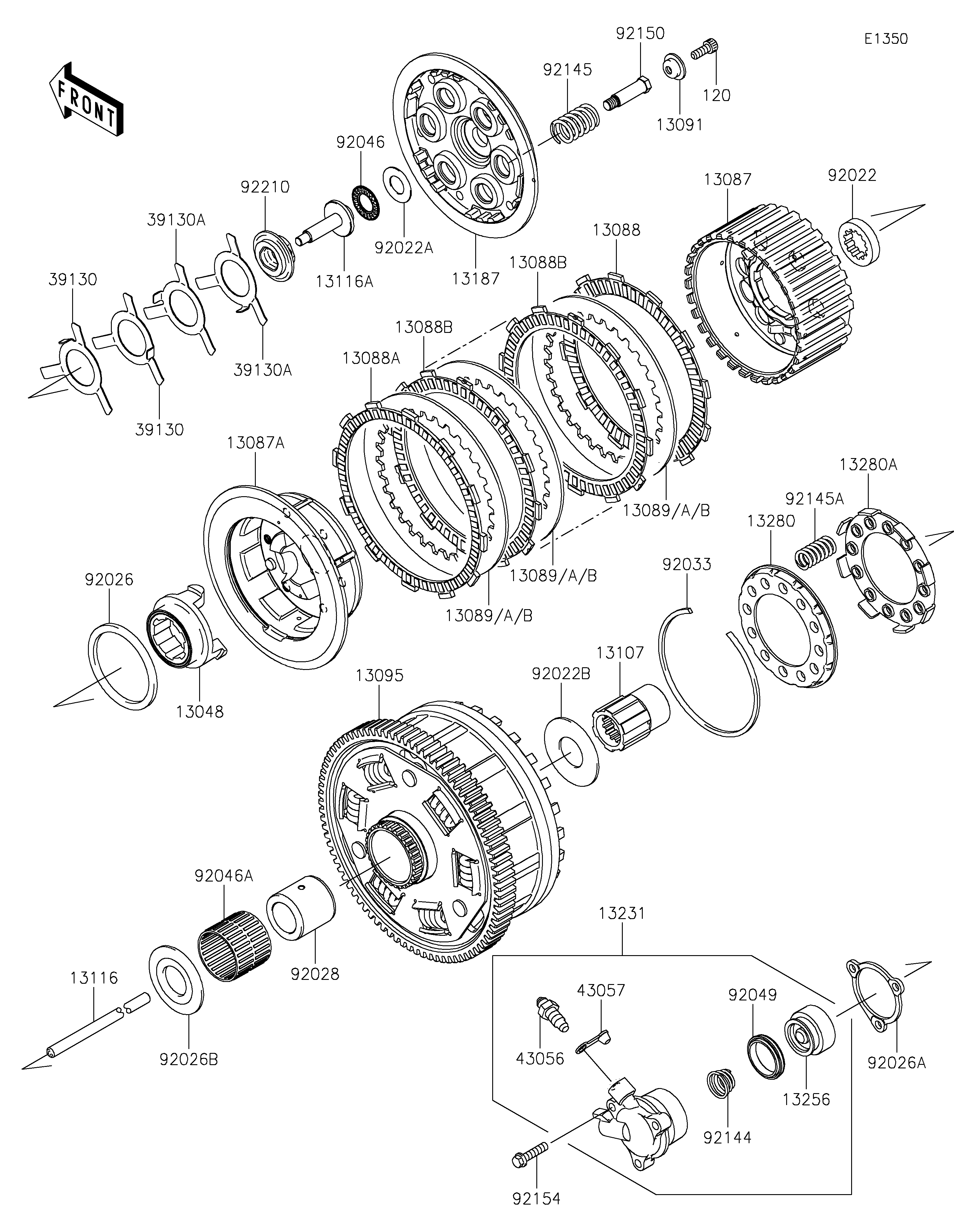 EMBRAYAGE POUR 1400GTR ABS ZG1400CAF BLEU 2010
