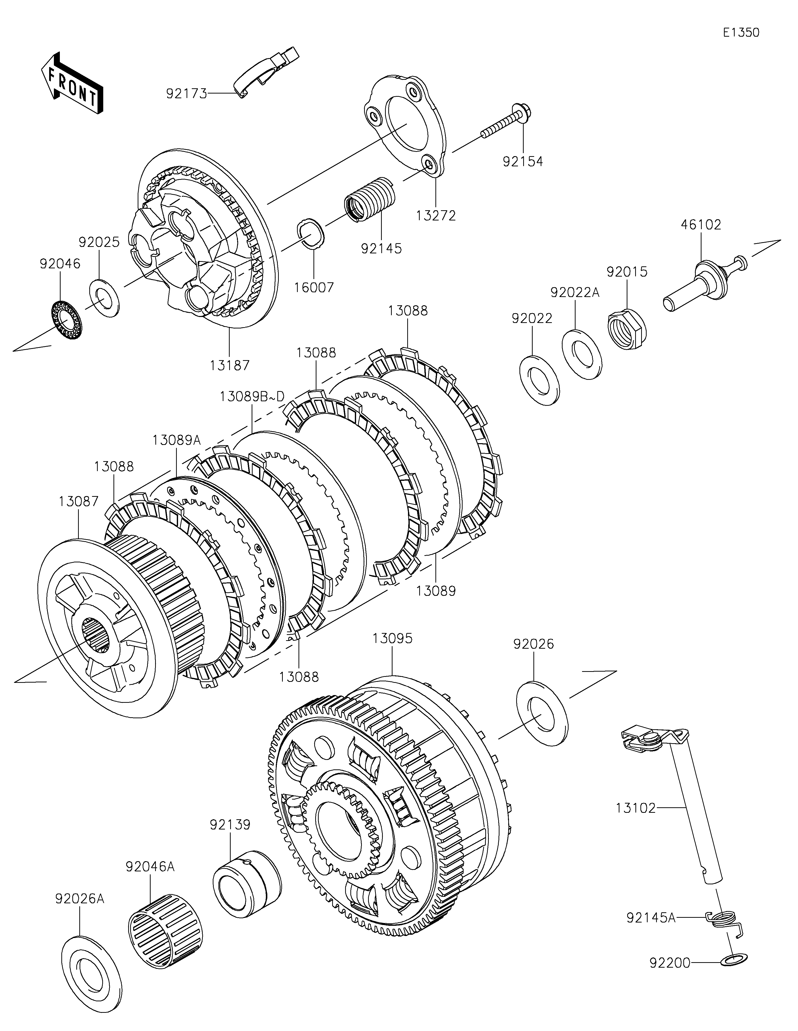 EMBRAYAGE POUR Z900 ZR900FLF BLANC 2020