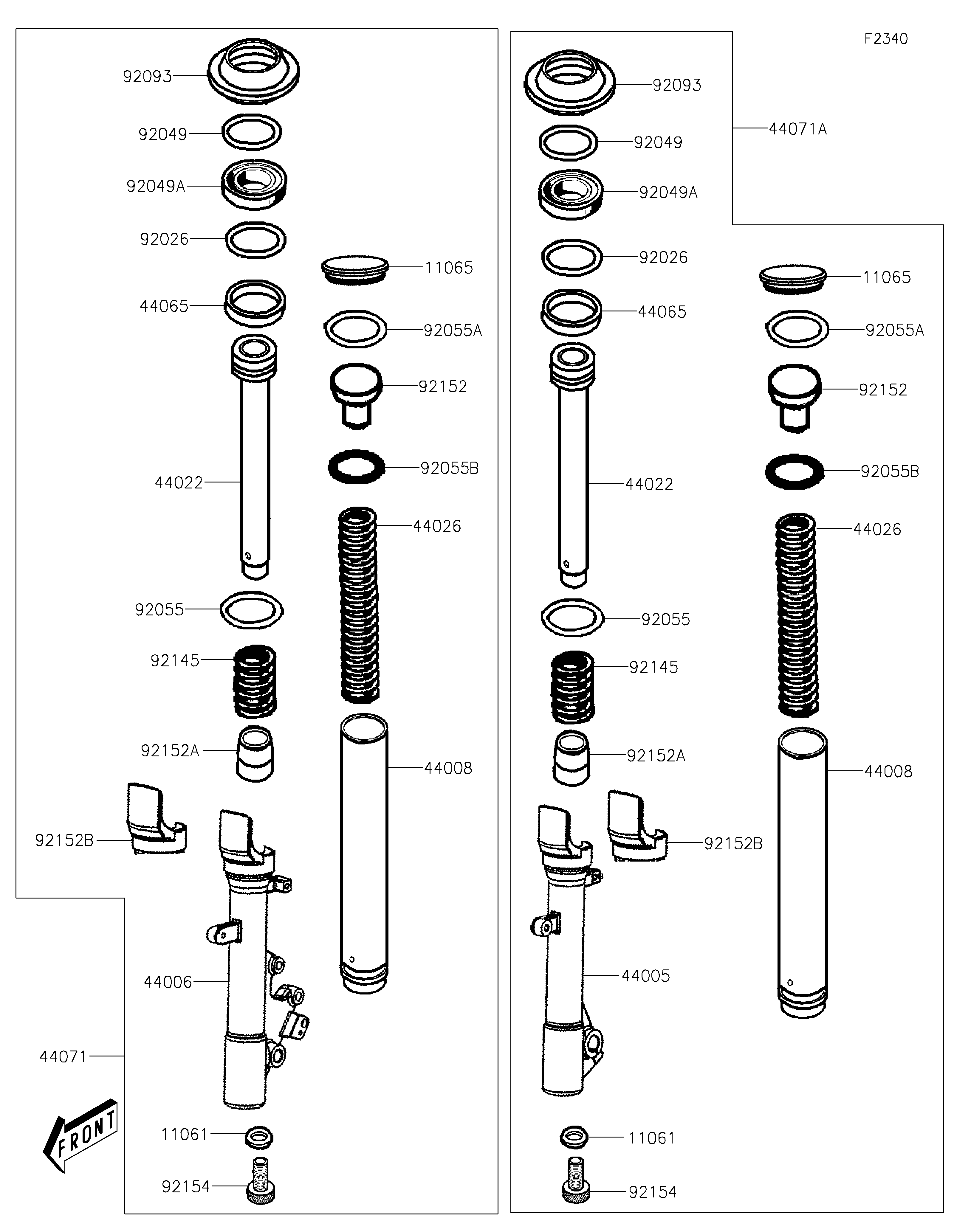 FOURCHE POUR J125 SC125CJF NOIR 2018