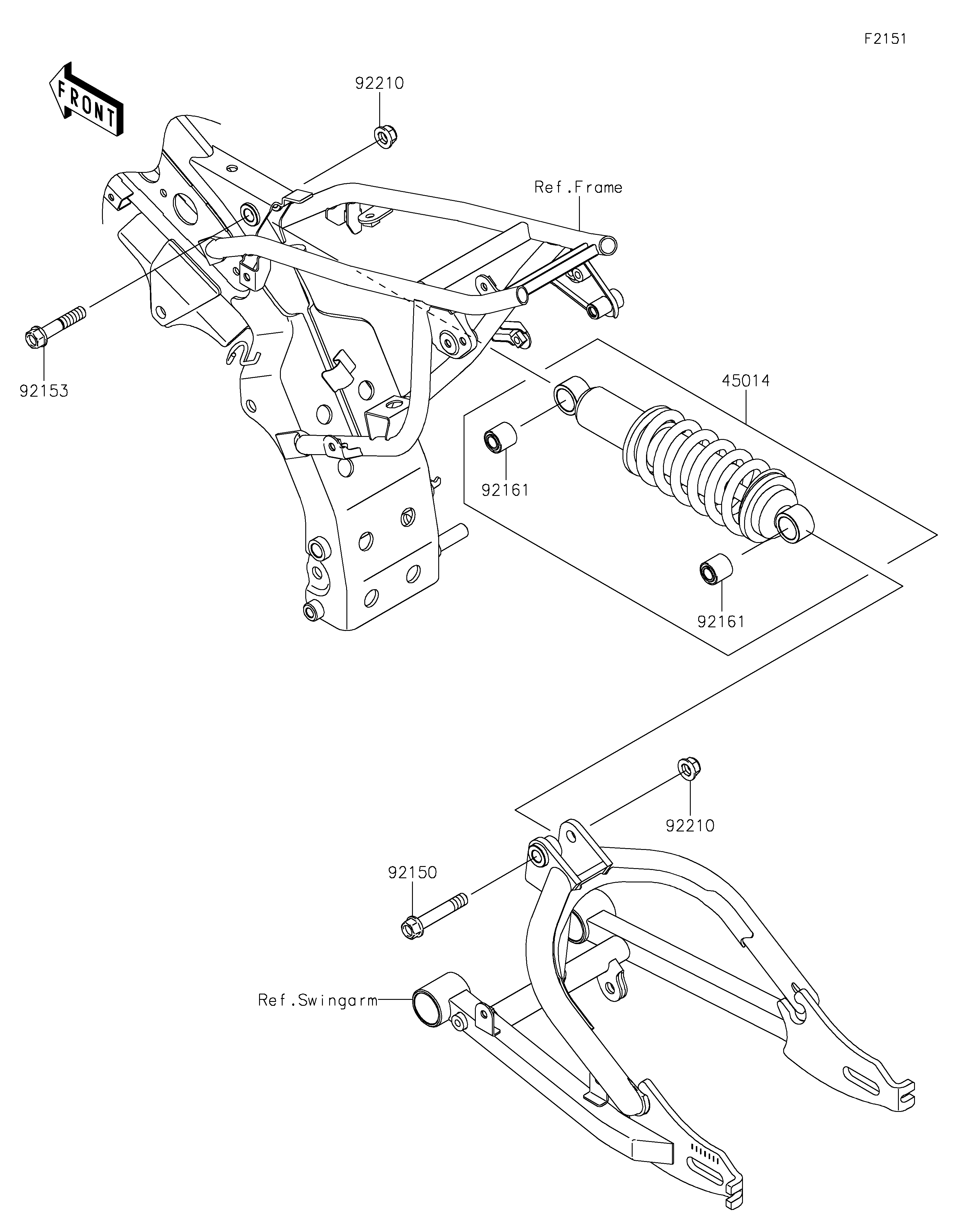 SUSPENSIONAMORTISSEUR POUR KLX110R KLX110CMFNN VERT 2021 EUROPE