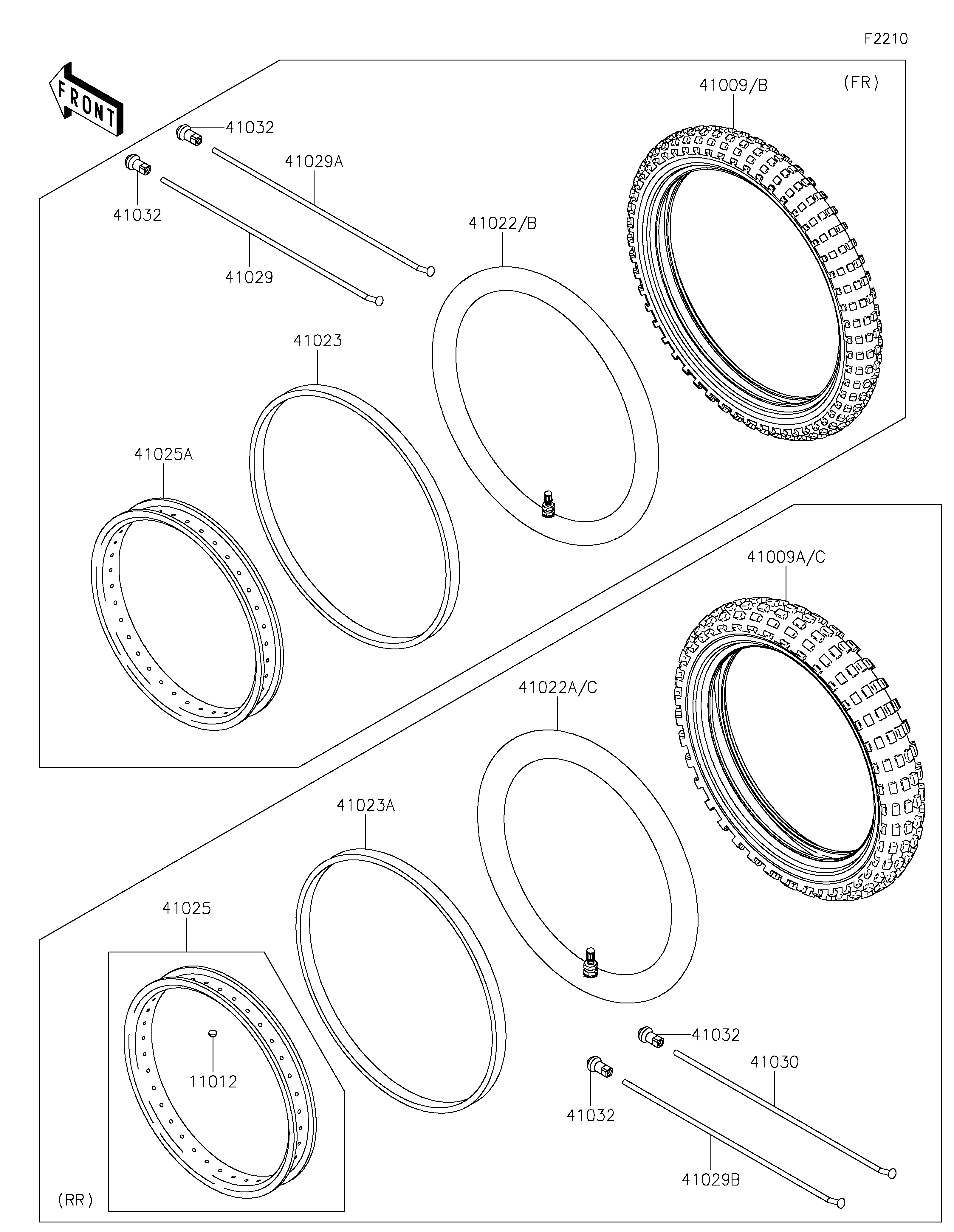PNEUS POUR KLX110R KLX110CMFNN VERT 2021 EUROPE