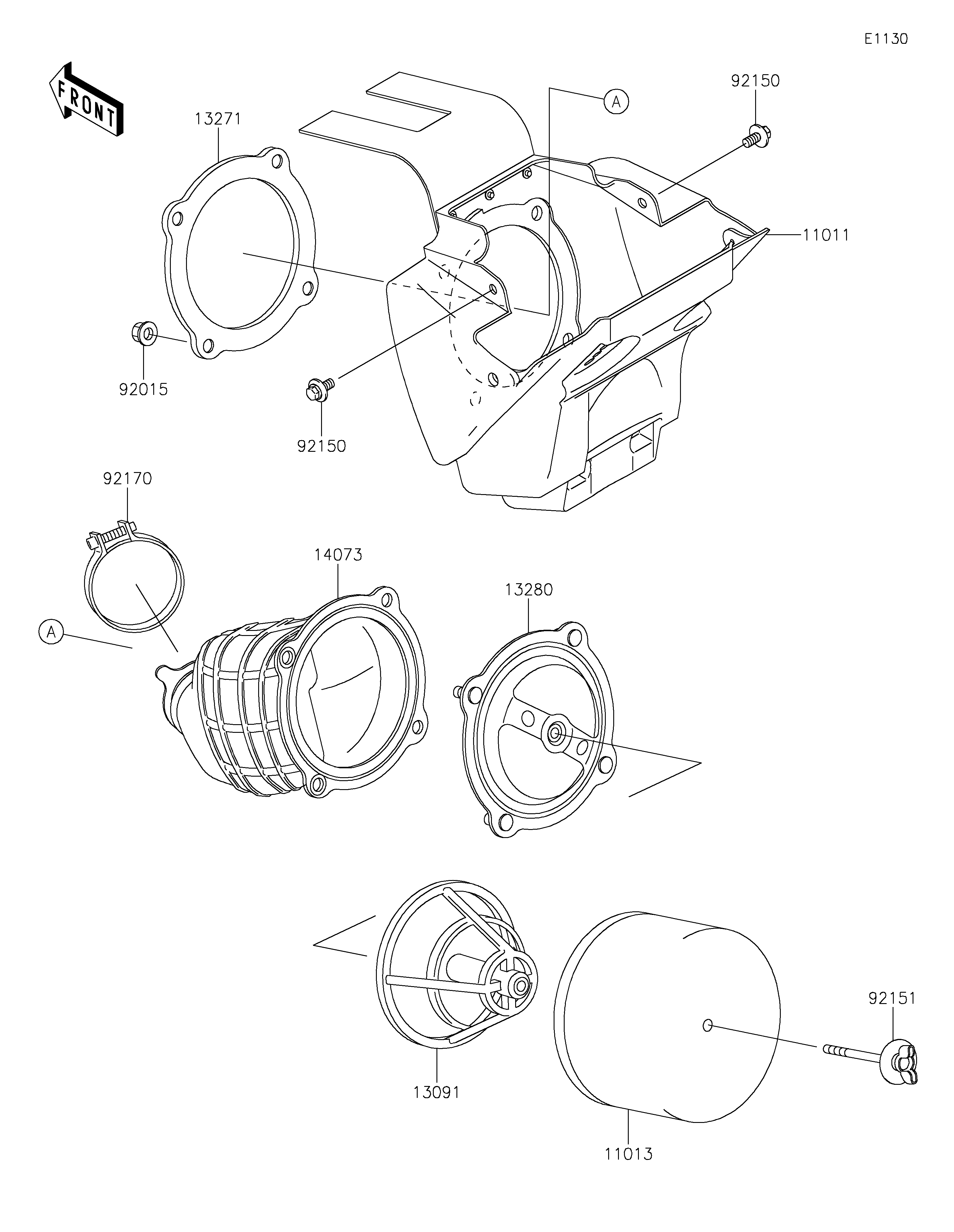 FILTRE A AIR POUR KX65 KX65 A1 VERT 2000 EUROPE