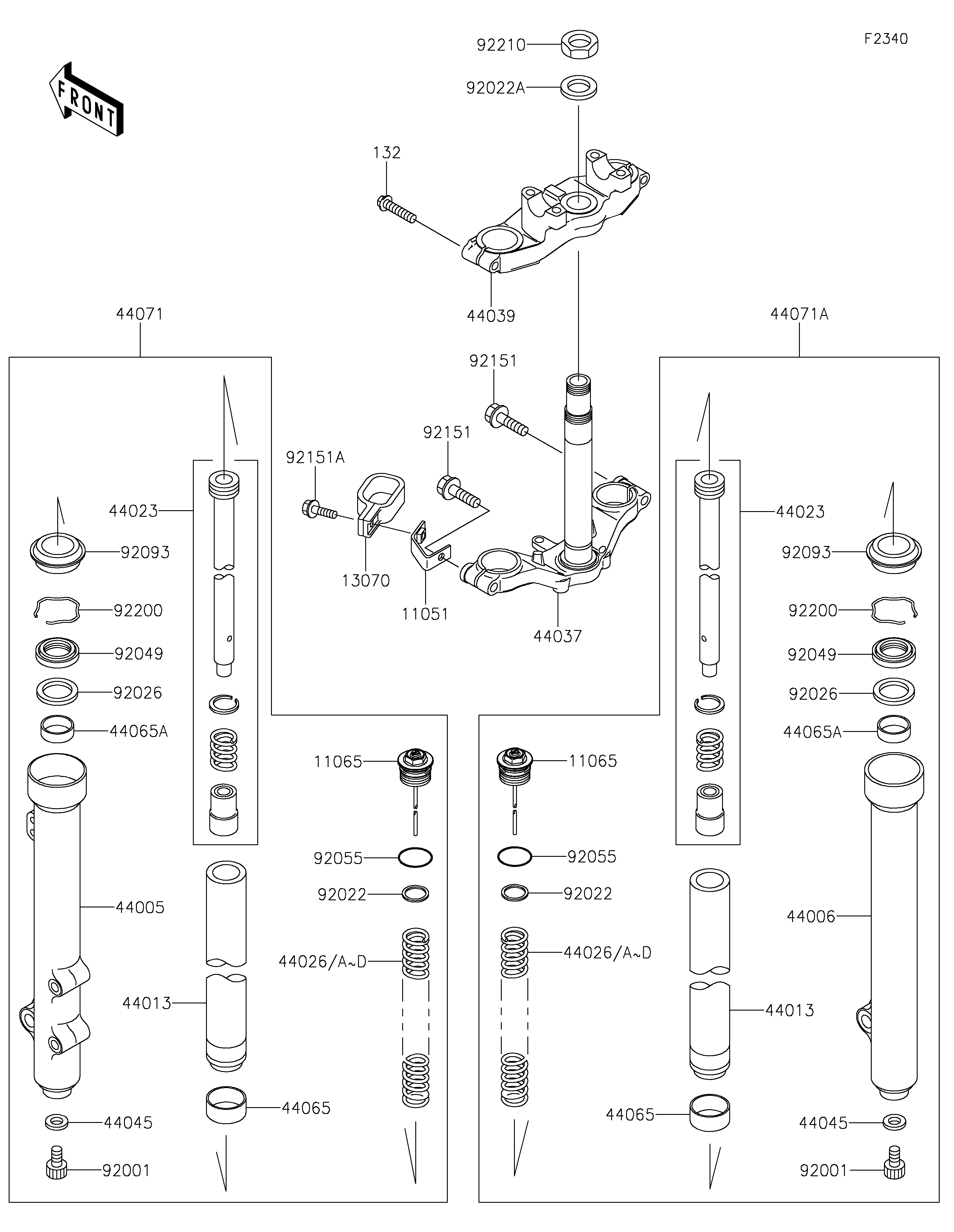 FOURCHE POUR KX65 KX65CNSNN VERT 2022 EUROPE