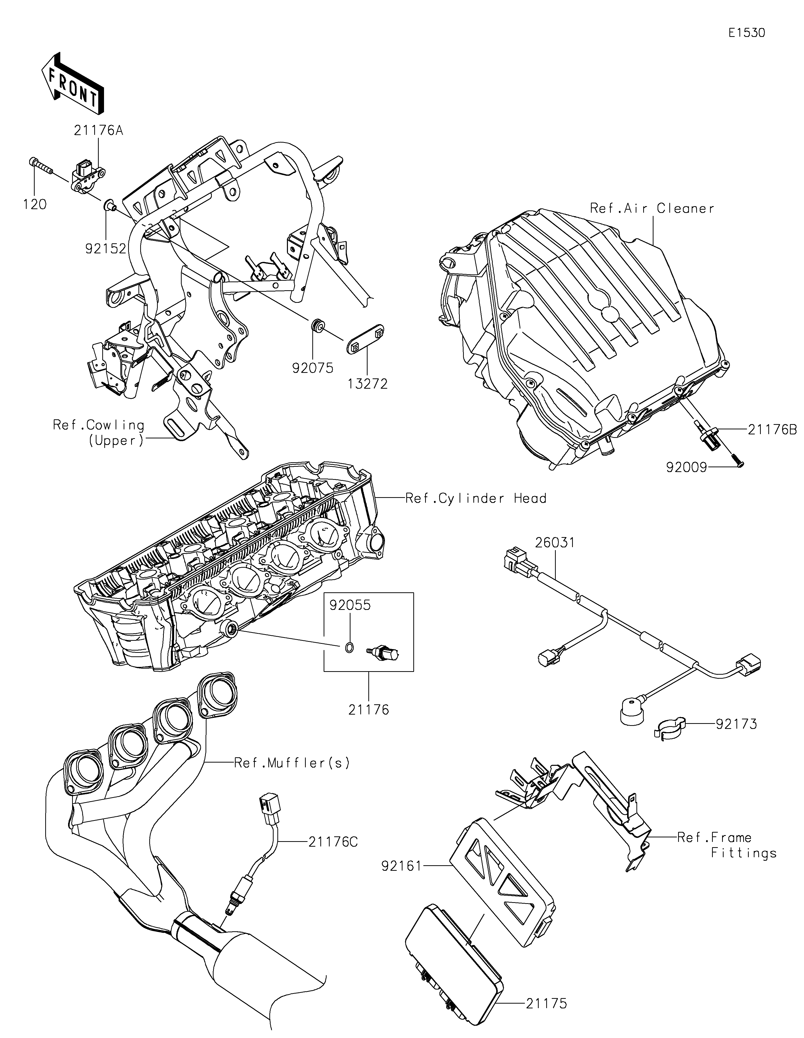 INJECTION CARBURANT POUR VERSYS 1000 KLZ1000CNSNN VERT 2022