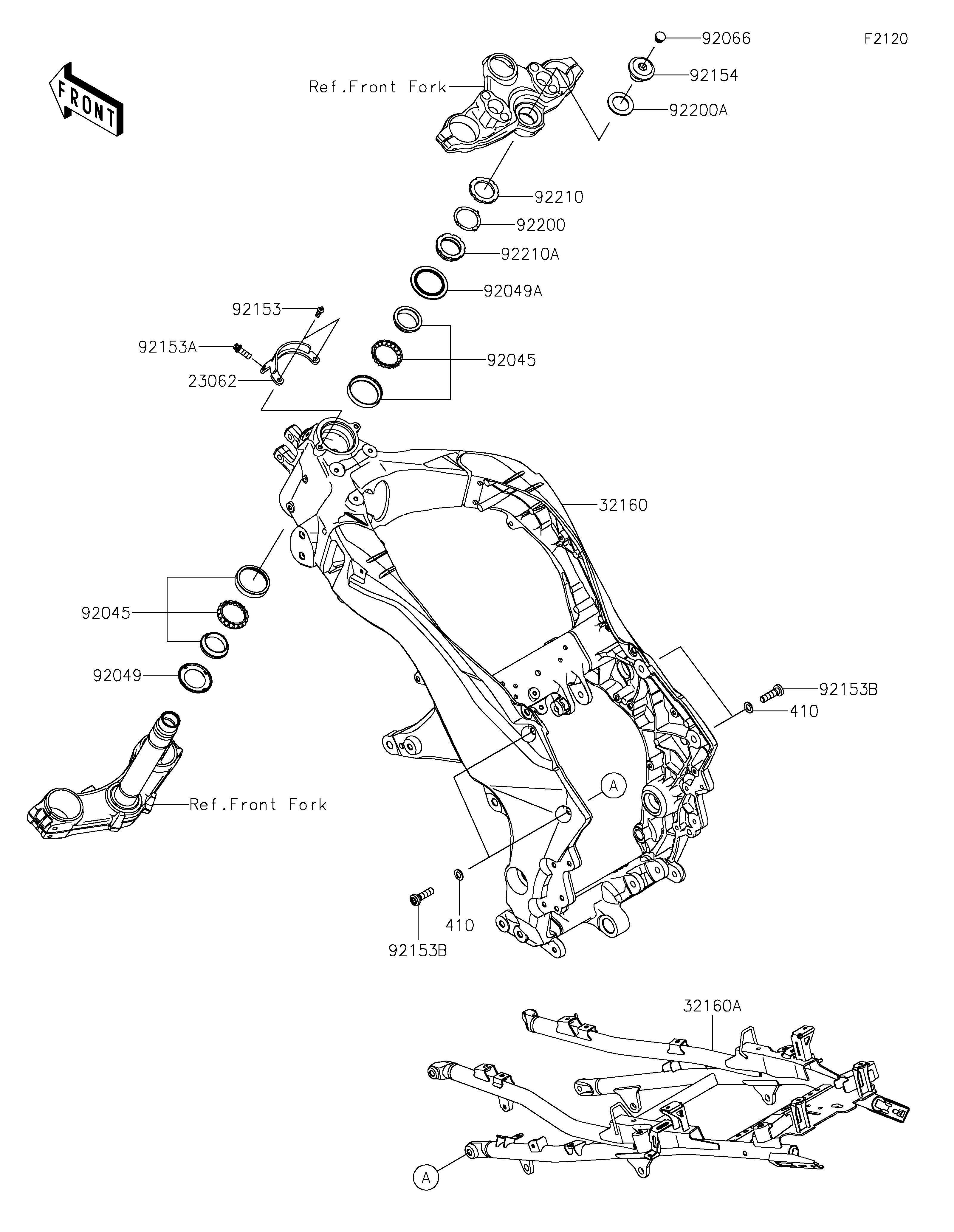 CHASSIS POUR VERSYS 1000 KLZ1000CNSNN VERT 2022