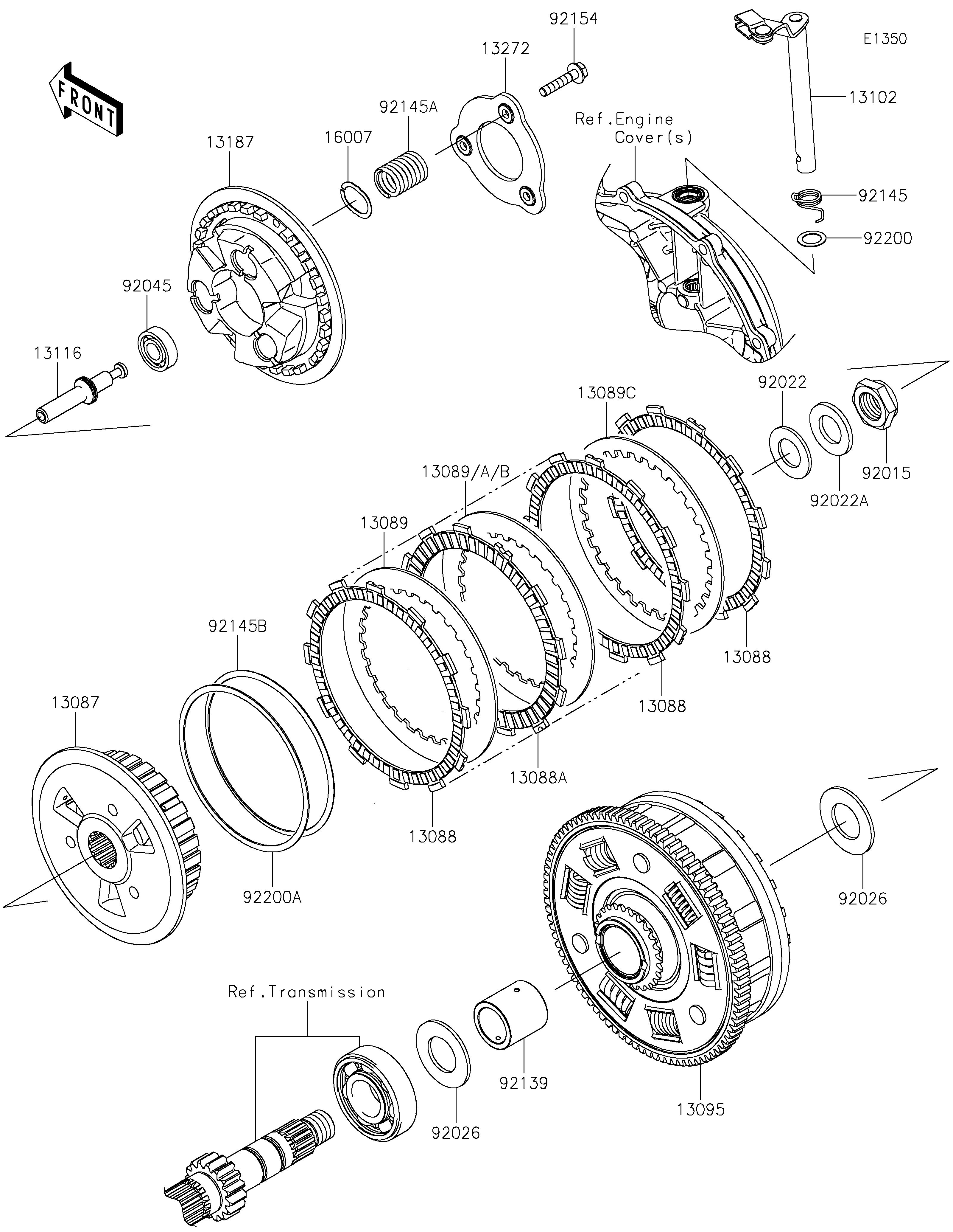 EMBRAYAGE POUR Z650 ER650KMFAN BLANC 2021