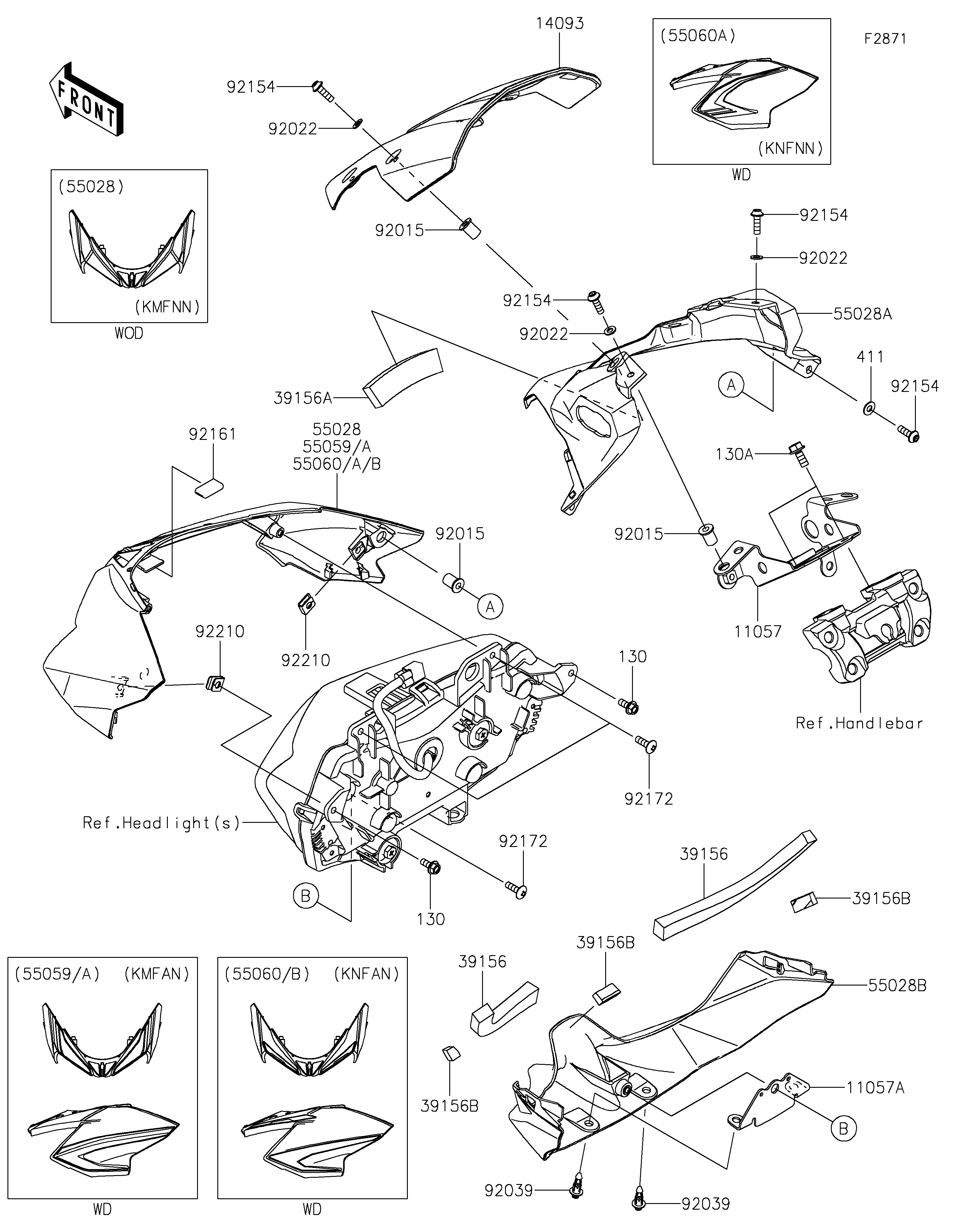 CARENAGE POUR Z650 ER650KMFAN BLANC 2021