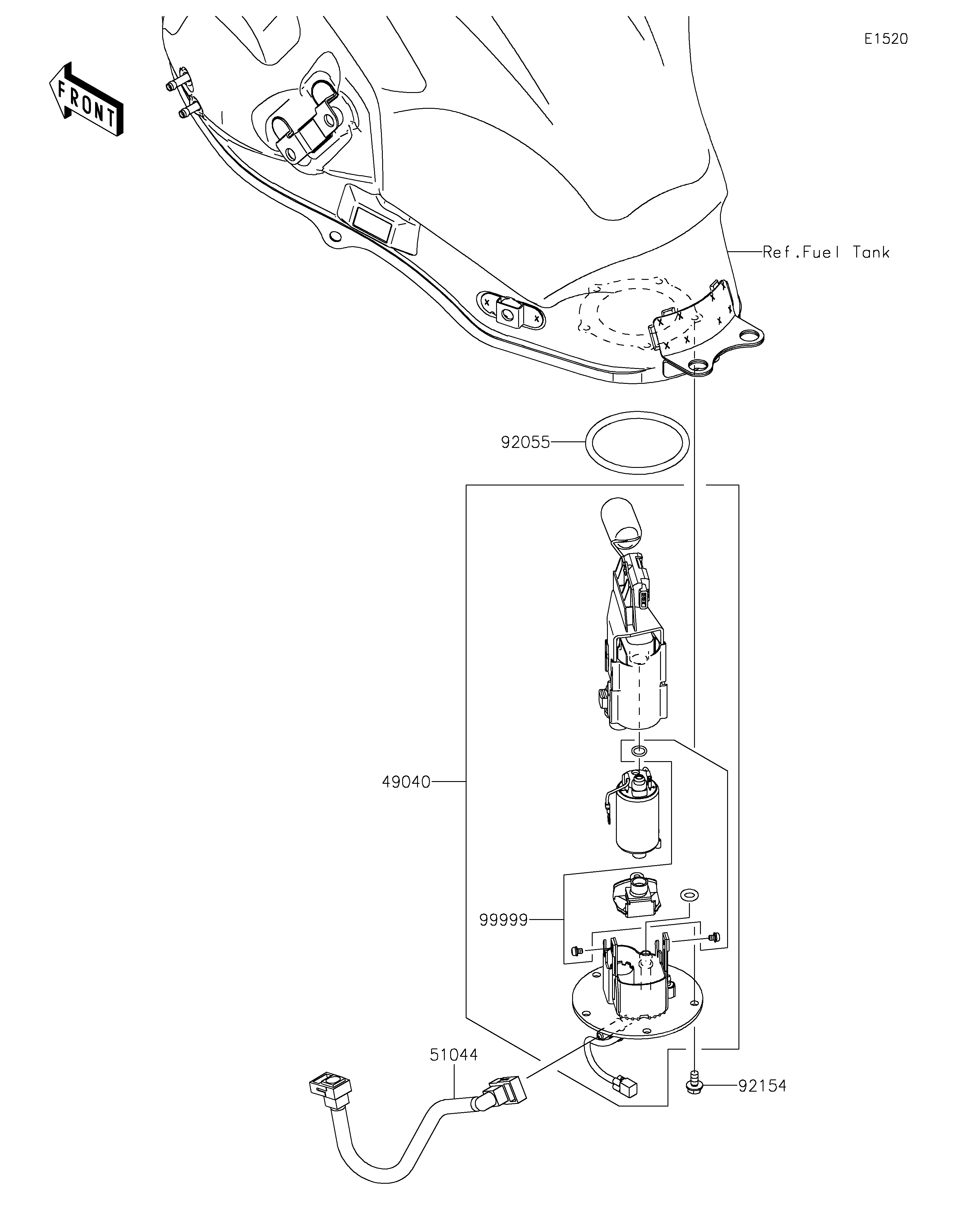 POMPE A ESSENCE POUR VERSYS 650 KLE650HNFNN NOIR 2022
