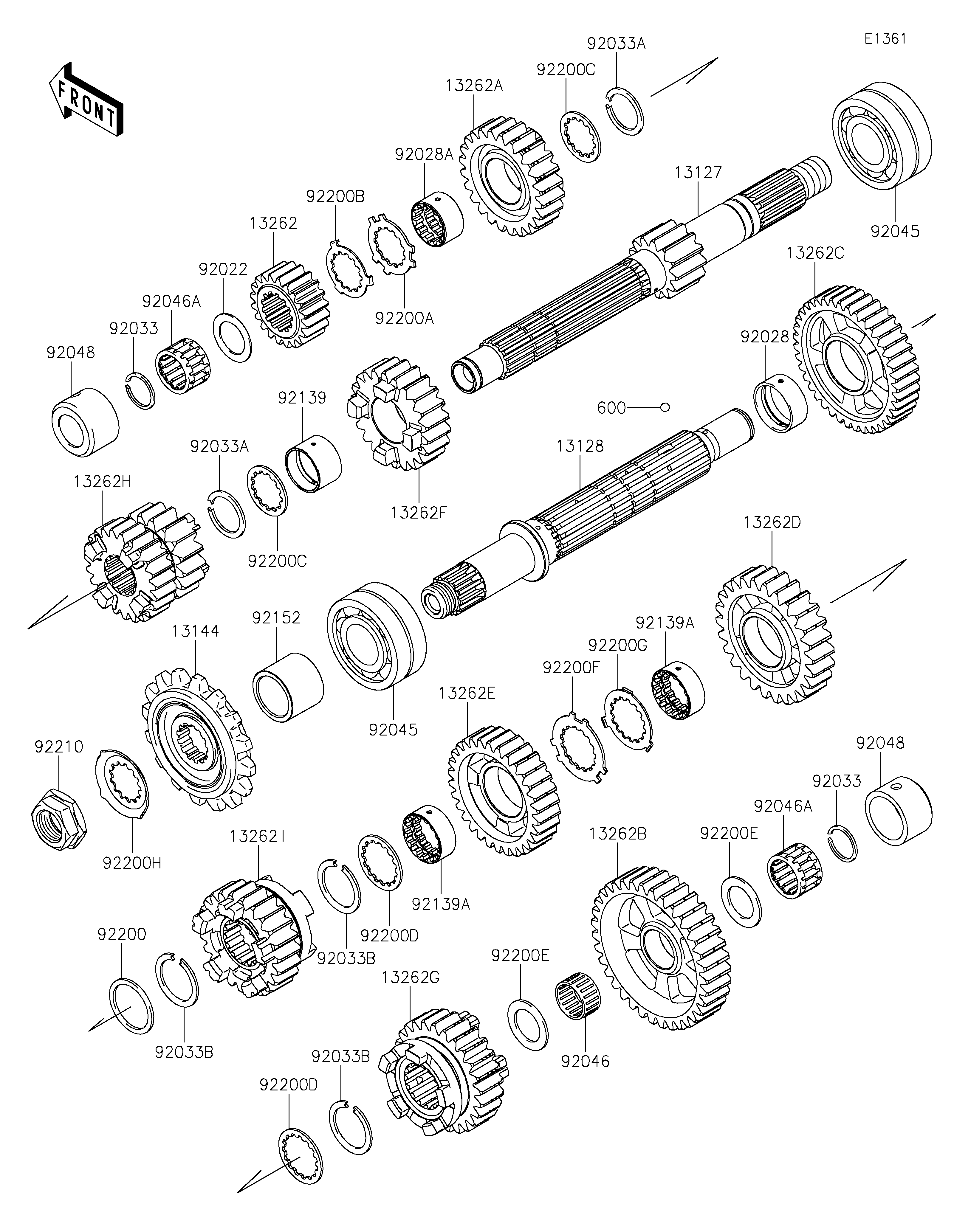 TRANSMISSION POUR VERSYS 1000 KLZ1000CNSNN VERT 2022