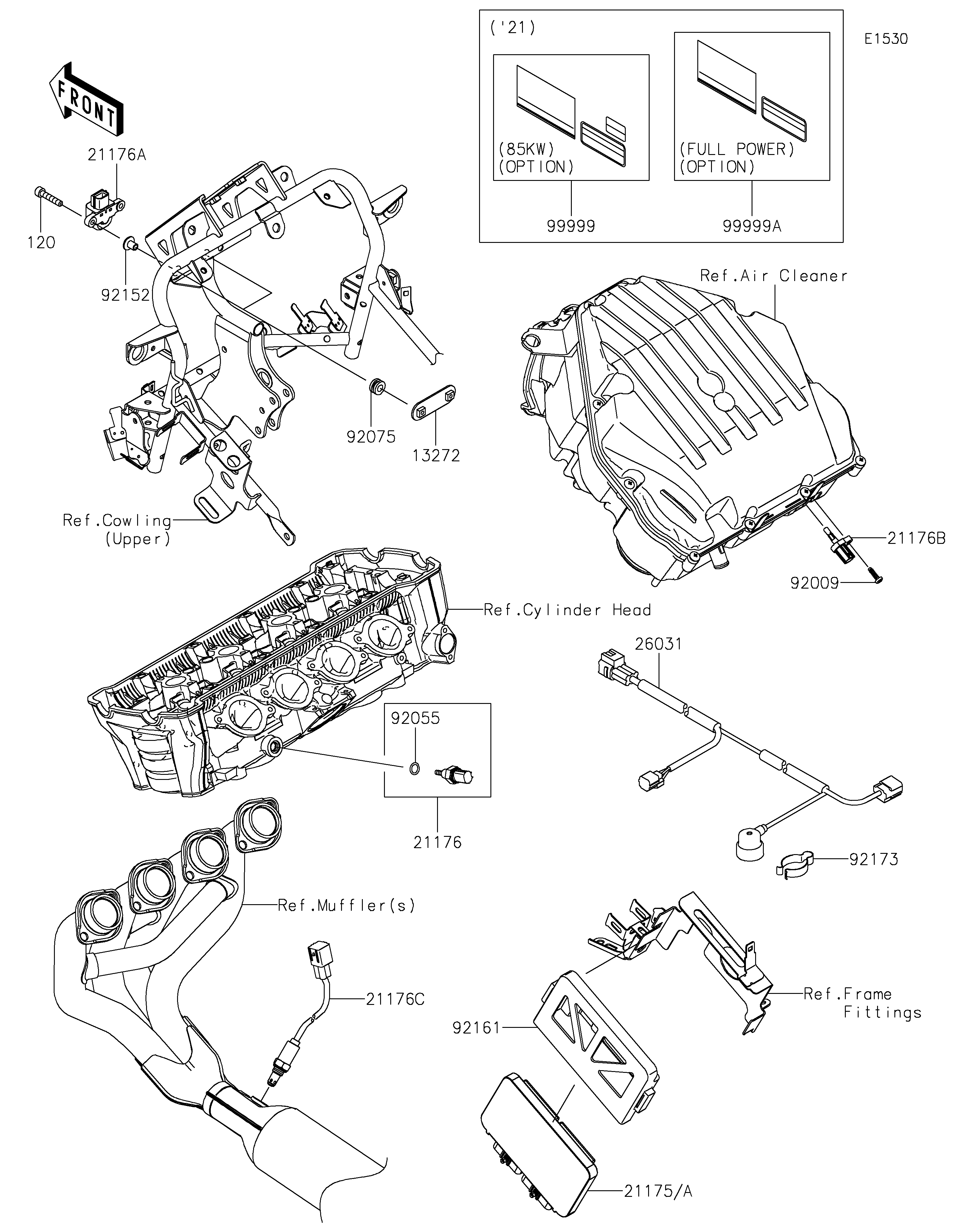 INJECTION CARBURANT POUR VERSYS 1000 S KLZ1000EMFNN GRIS 2021