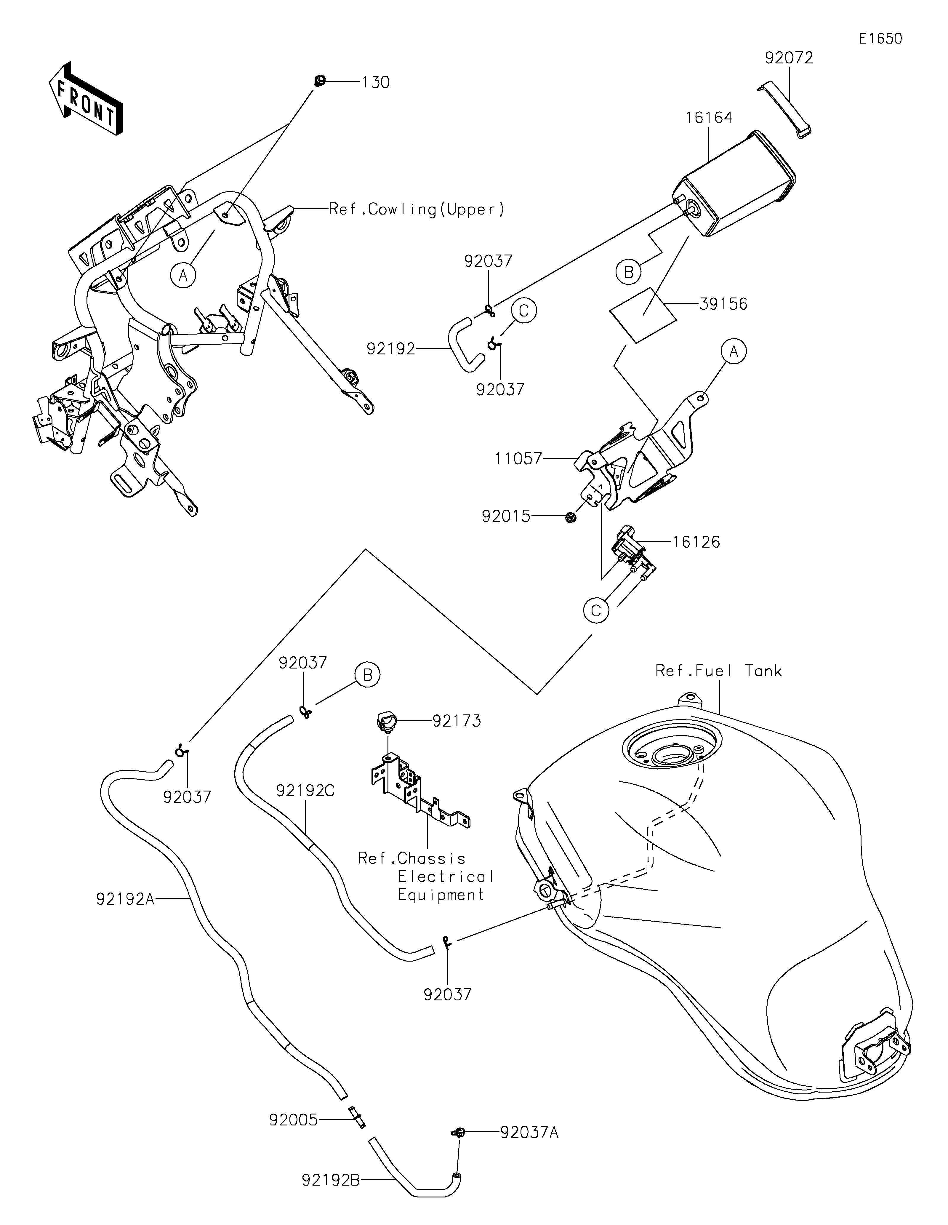 SYSTEME DEVAPORATION CARBURANT POUR VERSYS 1000 KLZ1000CNSNN VERT 2022