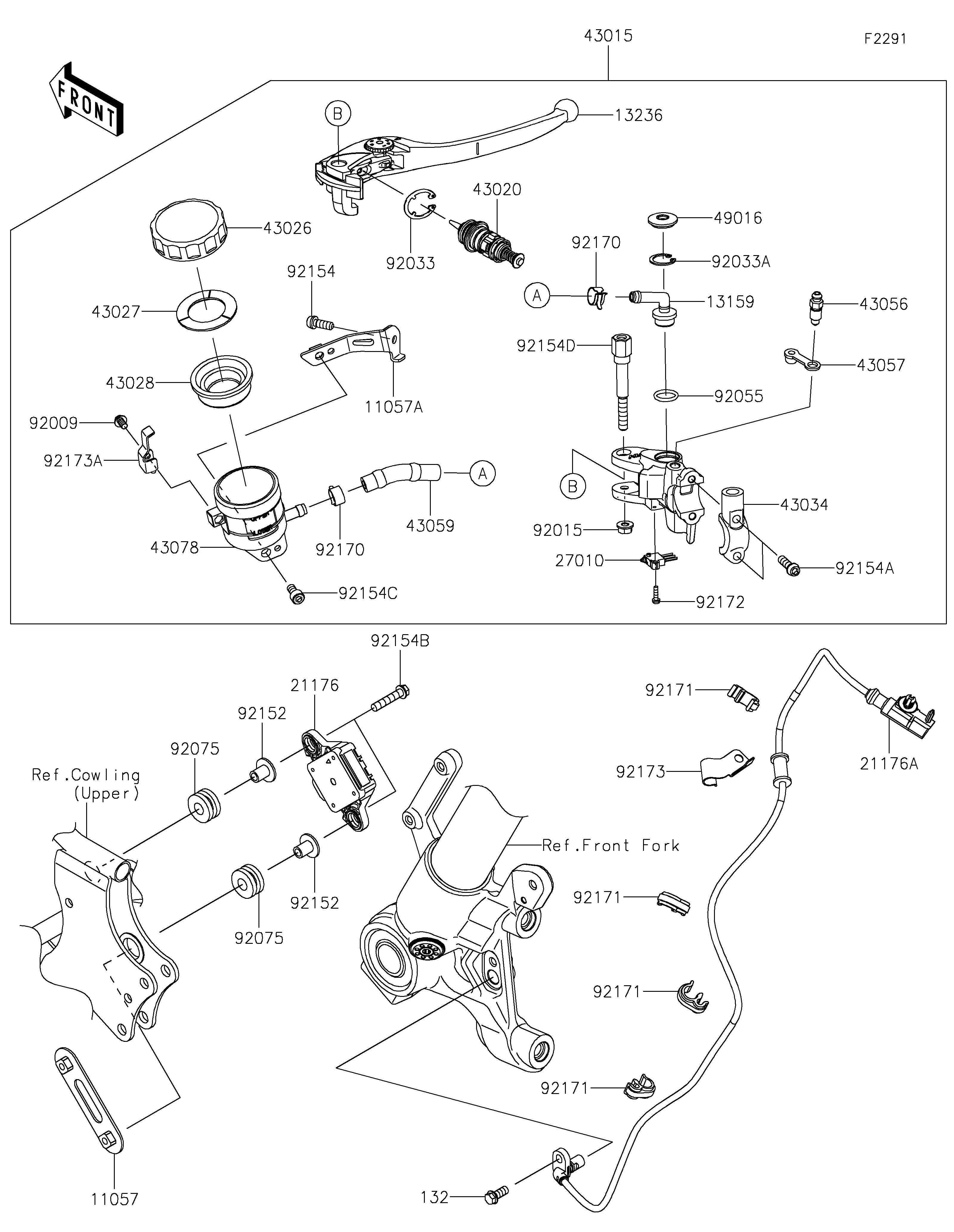 MAITRE CYLINDRE AV POUR VERSYS 1000 SE KLZ1000DPSNN ROUGE 2023