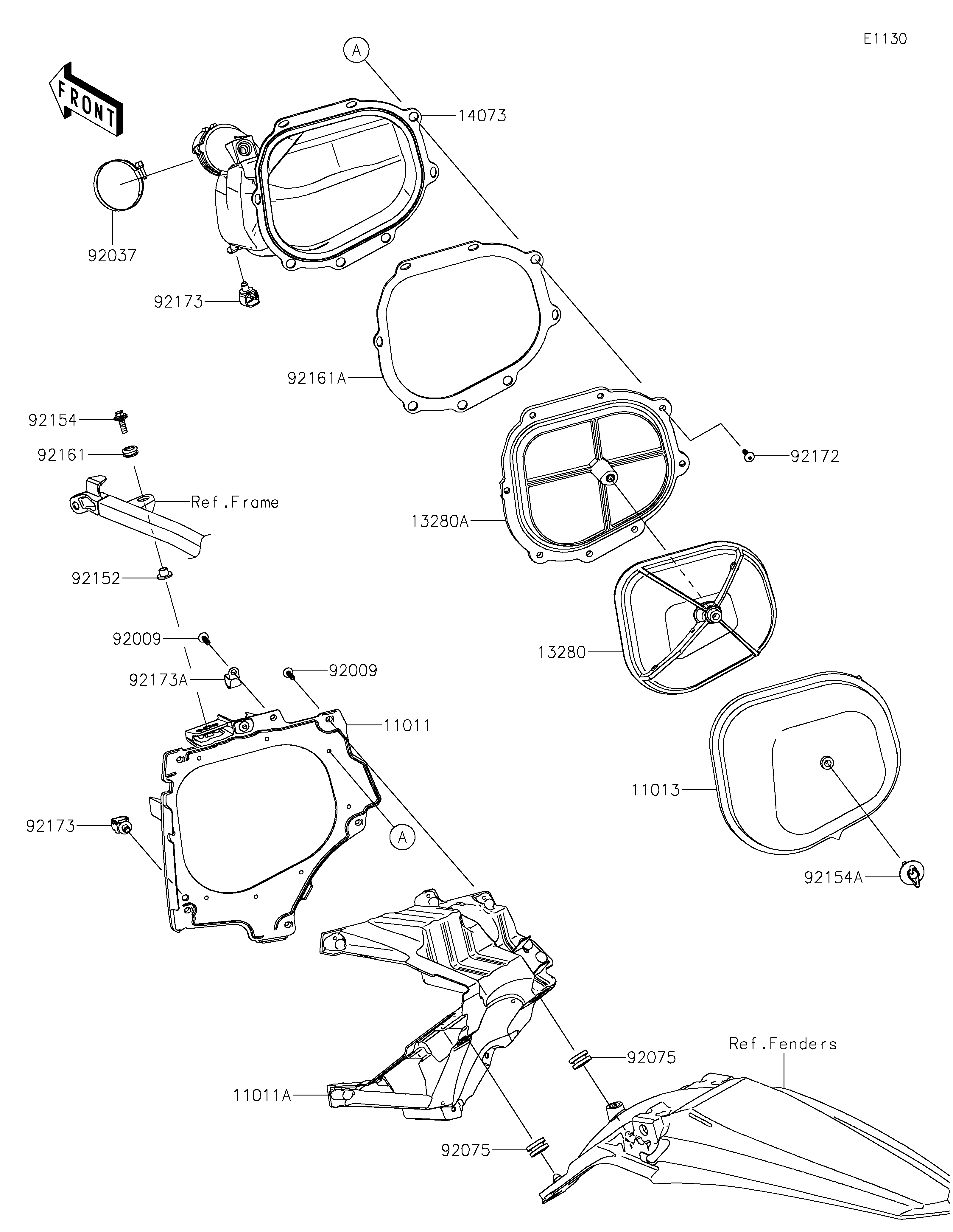 FILTRE A AIR POUR KX250 KX252CMFNN VERT 2021 EUROPE