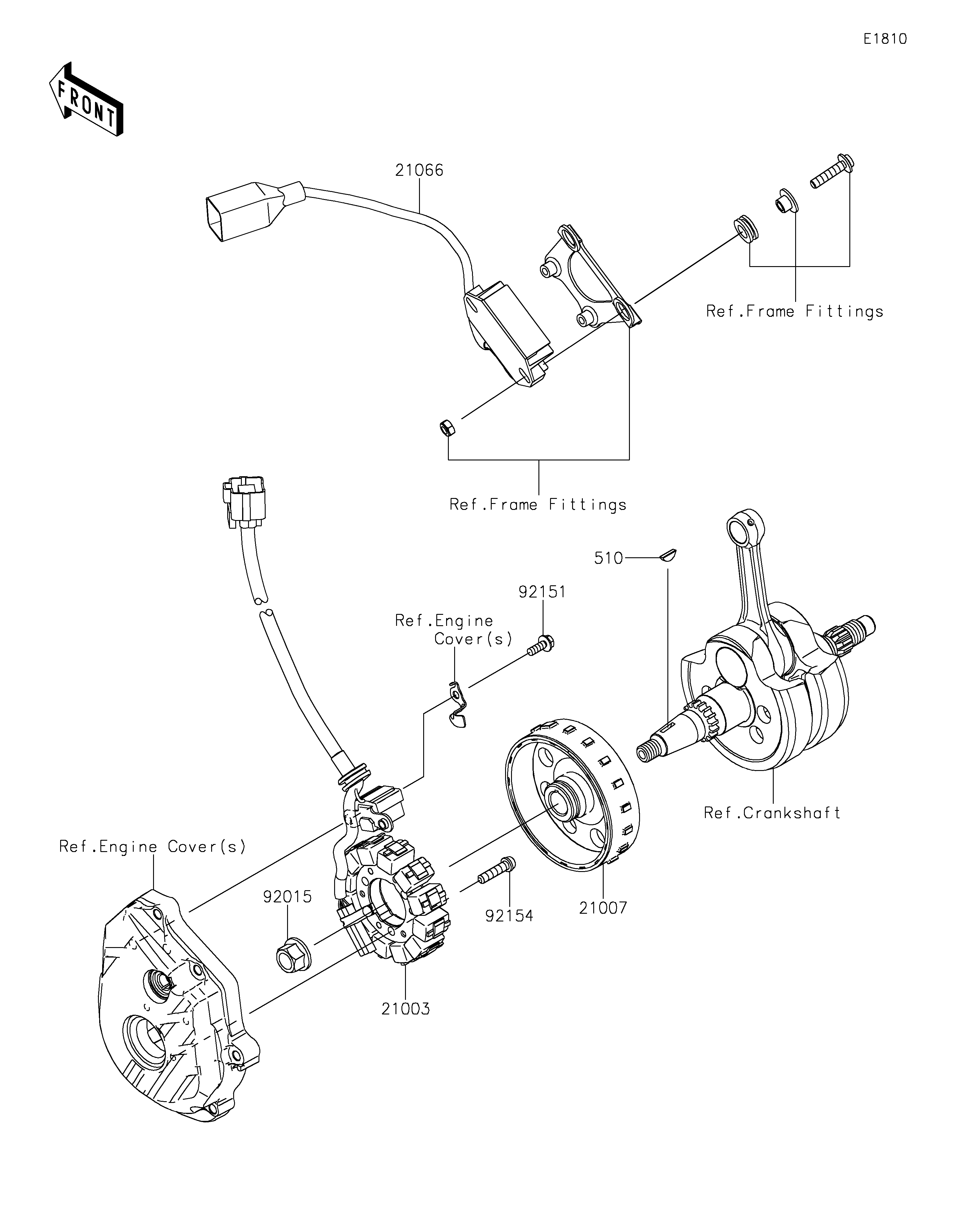 GENERATEUR POUR KX250 50TH ANNIVERSARY EDITION KX252CRFAN VERT MAT 2024 EUROPE