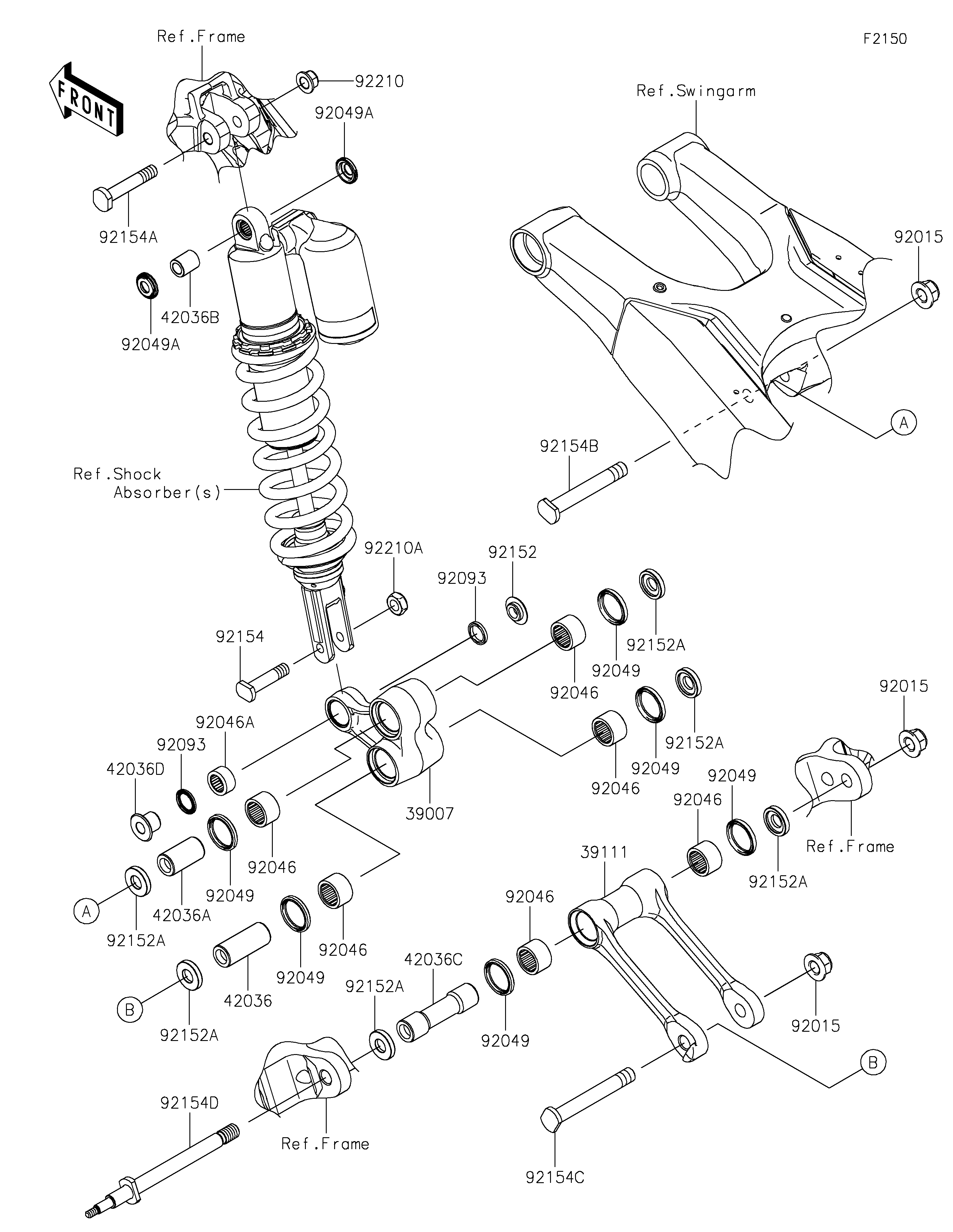 SUSPENSION POUR KX250 KX252ESFNN VERT 2025 EUROPE