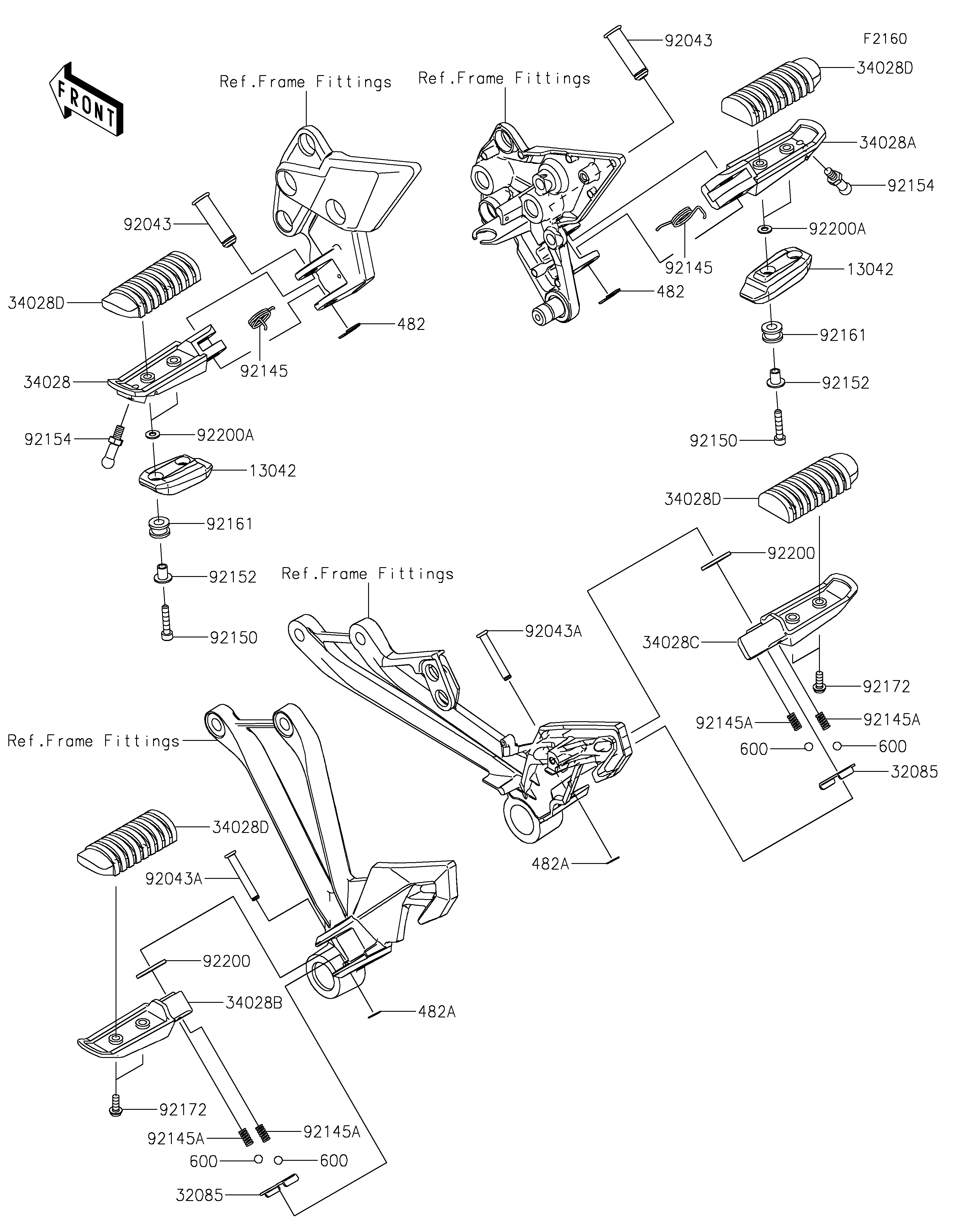 REPOSE PIED POUR NINJA 1000SX ZX1002KLF BLANC 2020