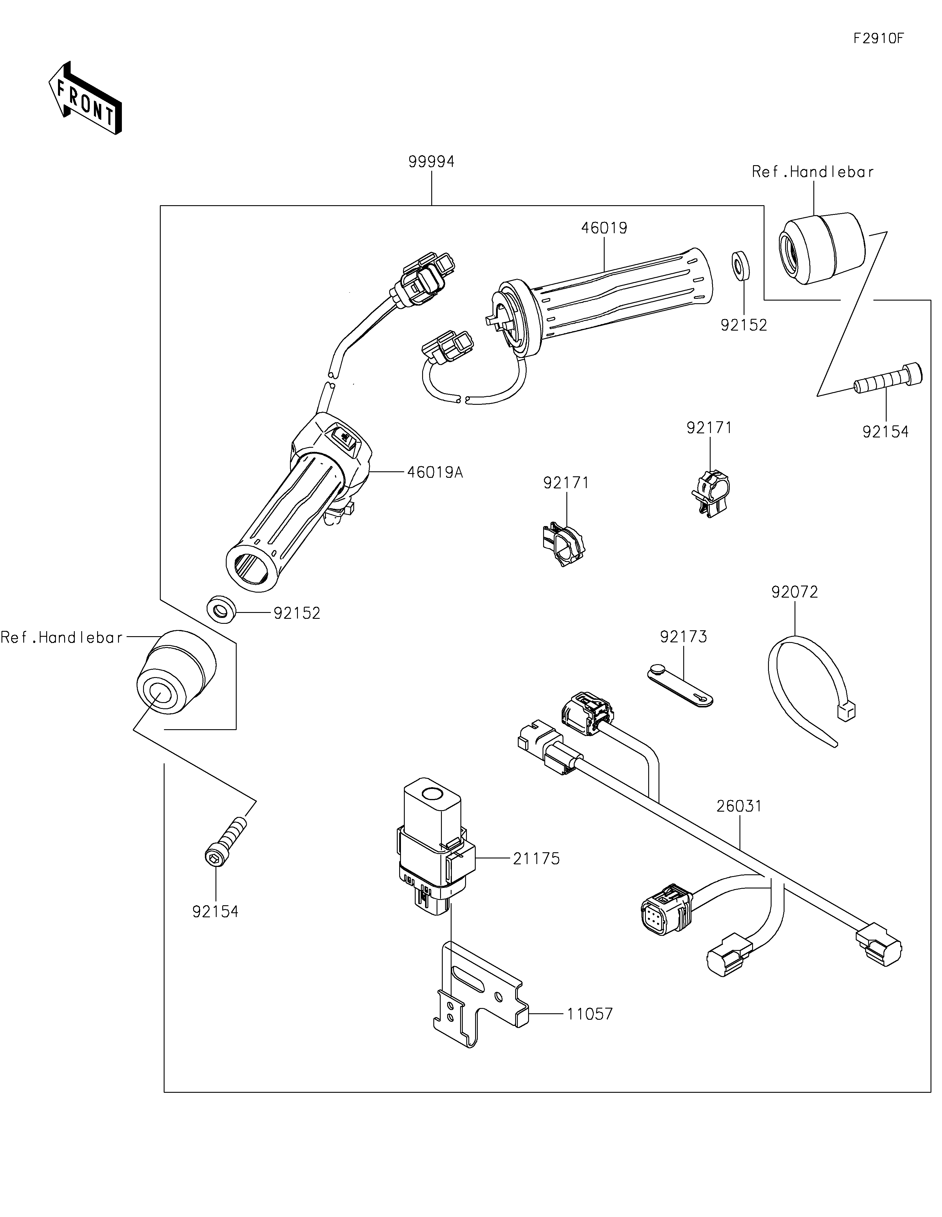ACCESSOIRE POIGNEES CHAUFFANTES POUR NINJA 1000SX ZX1002KLF VERT 2020