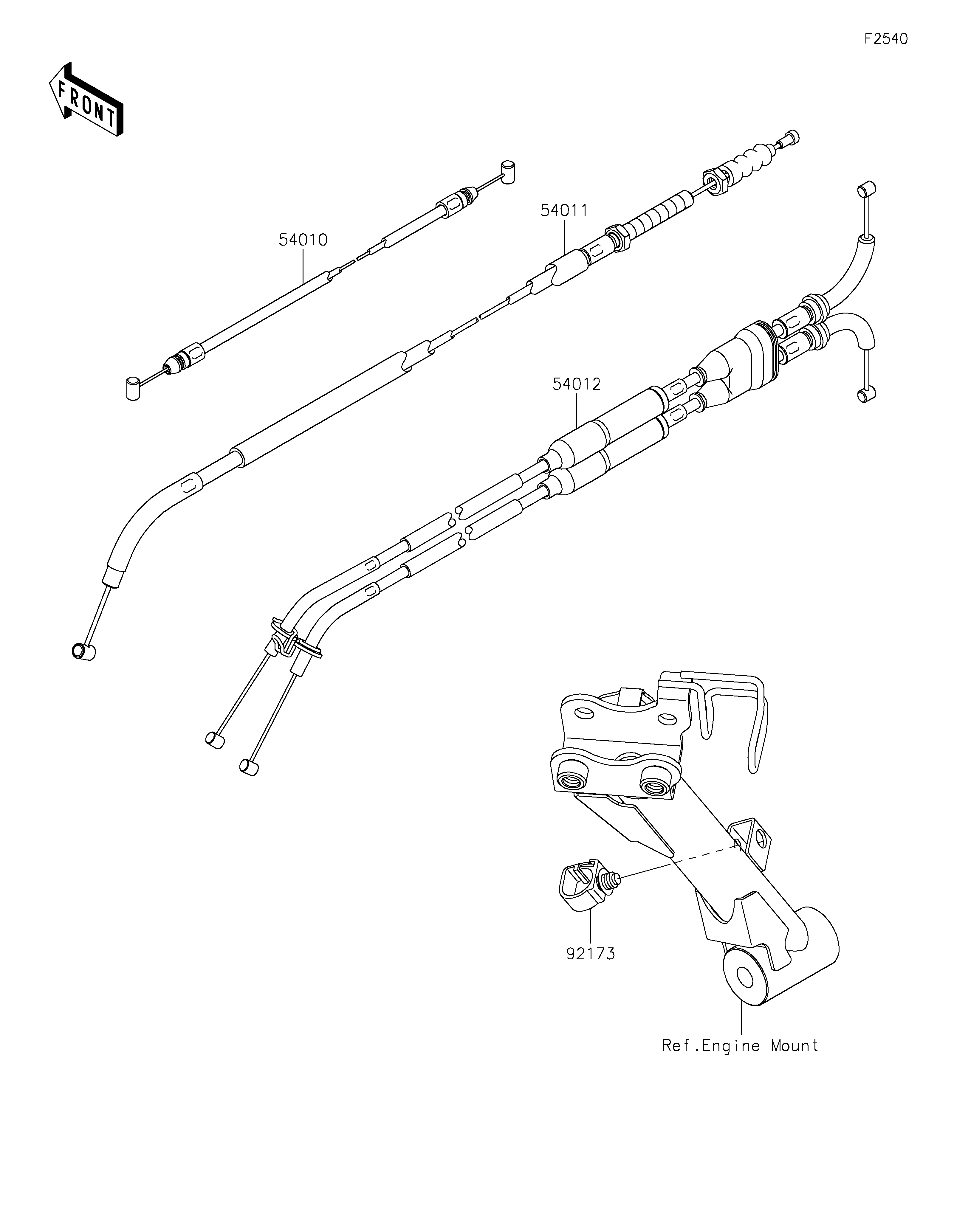 CABLES POUR Z900RS CAFE ZR900EKF VERT 2019