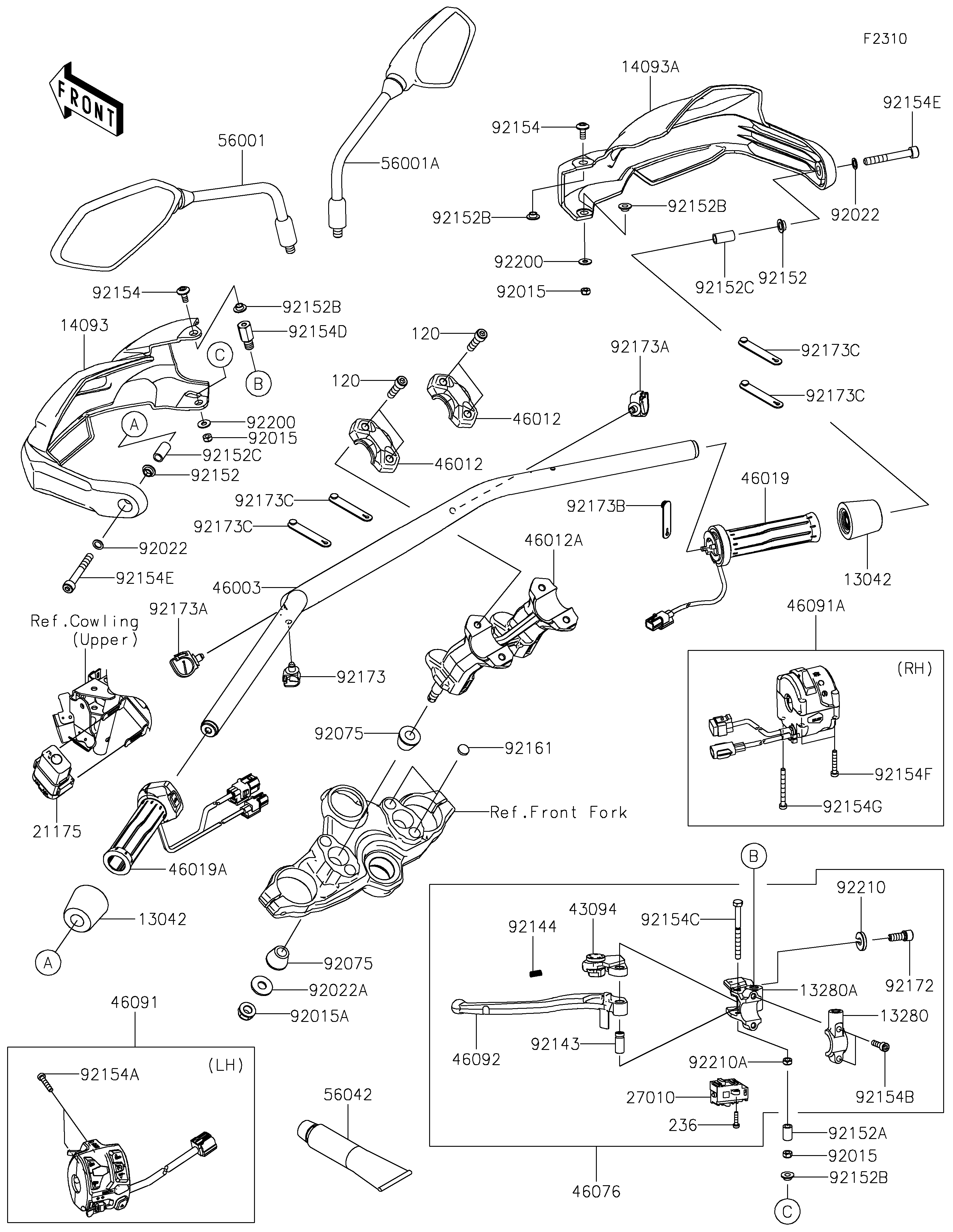 GUIDON POUR VERSYS 1000 S KLZ1000ERFNN GRIS 2024