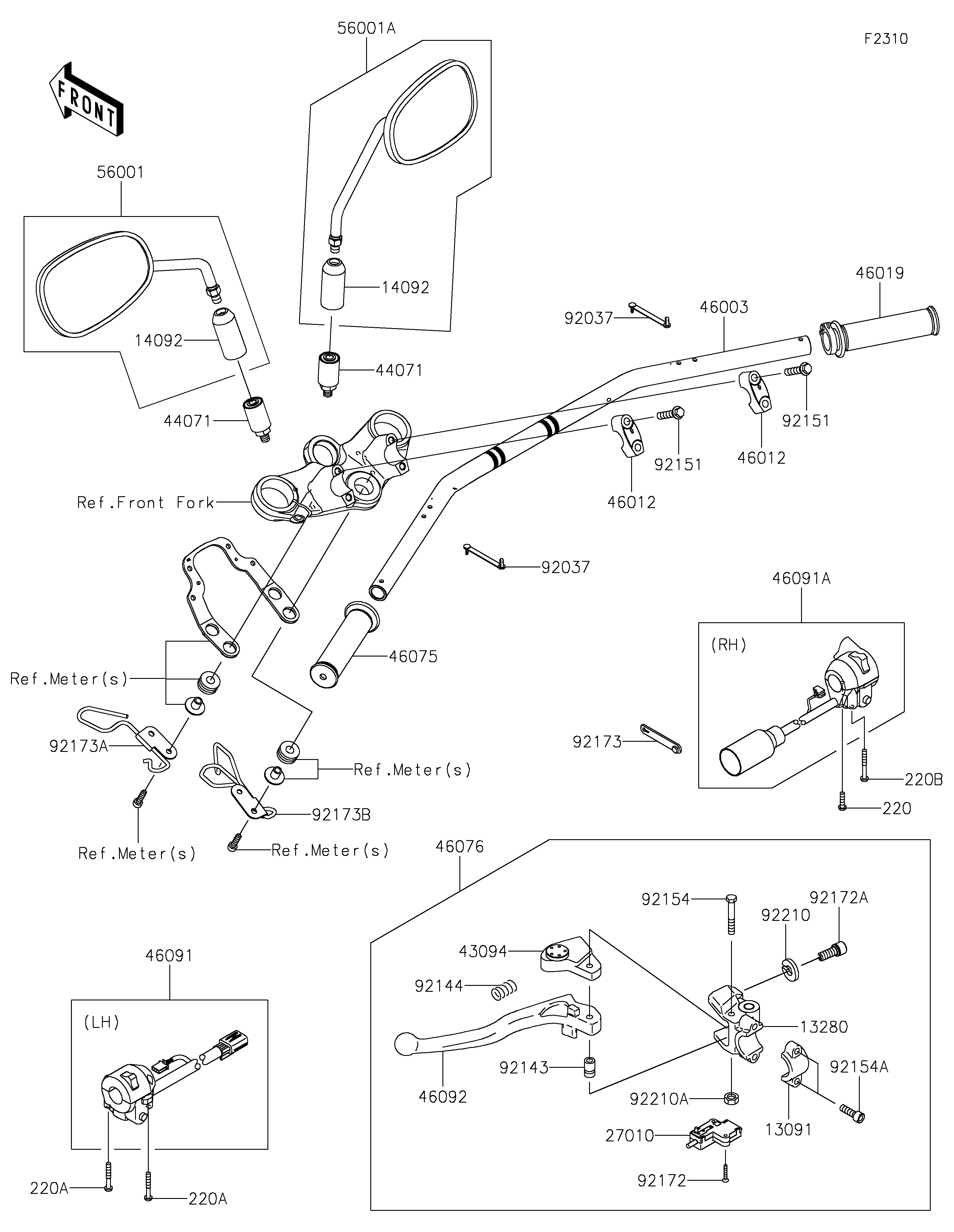 GUIDON POUR W800 EJ800ESFNB NOIR 2025