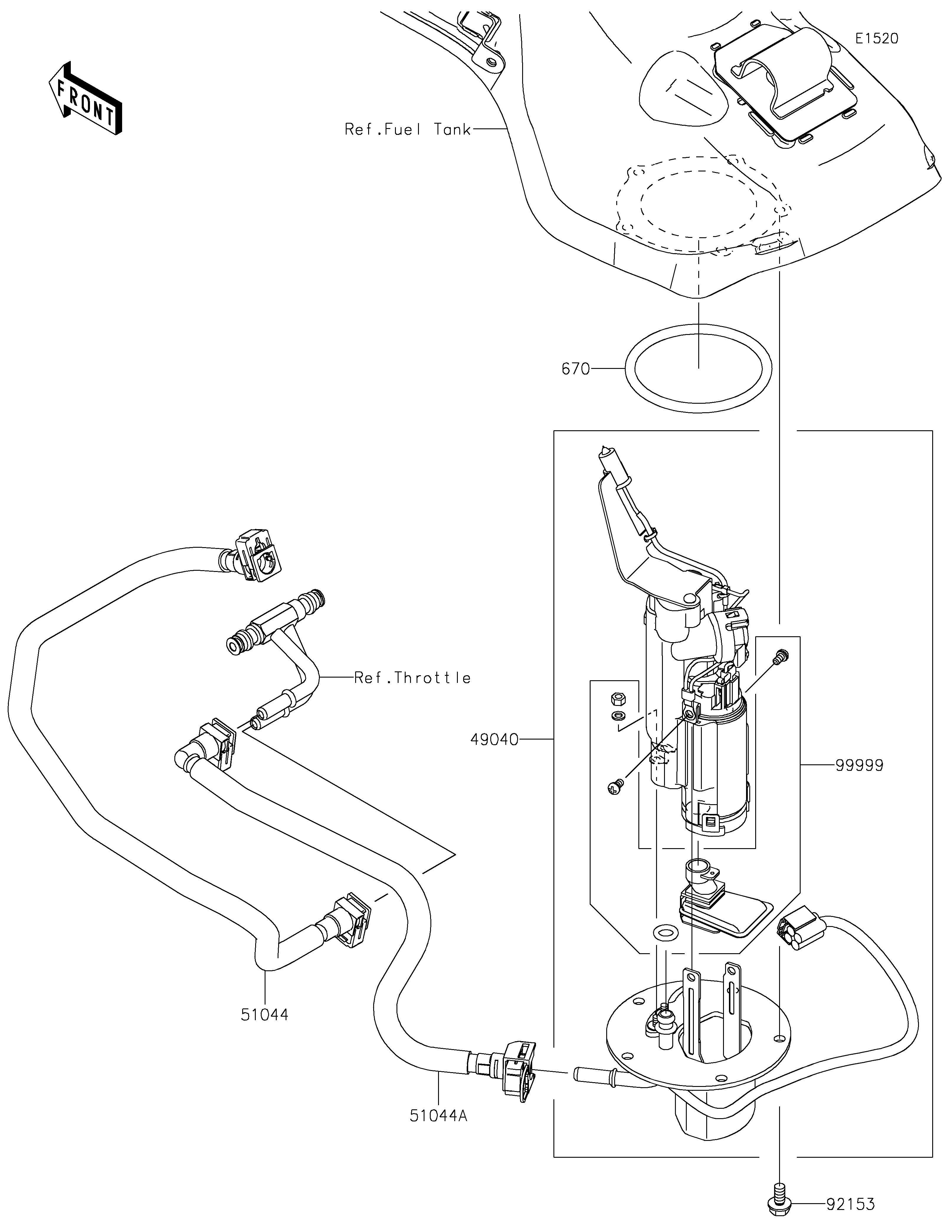 POMPE A ESSENCE POUR NINJA H2R ZX1000YPFNN GRIS 2023 EUROPE