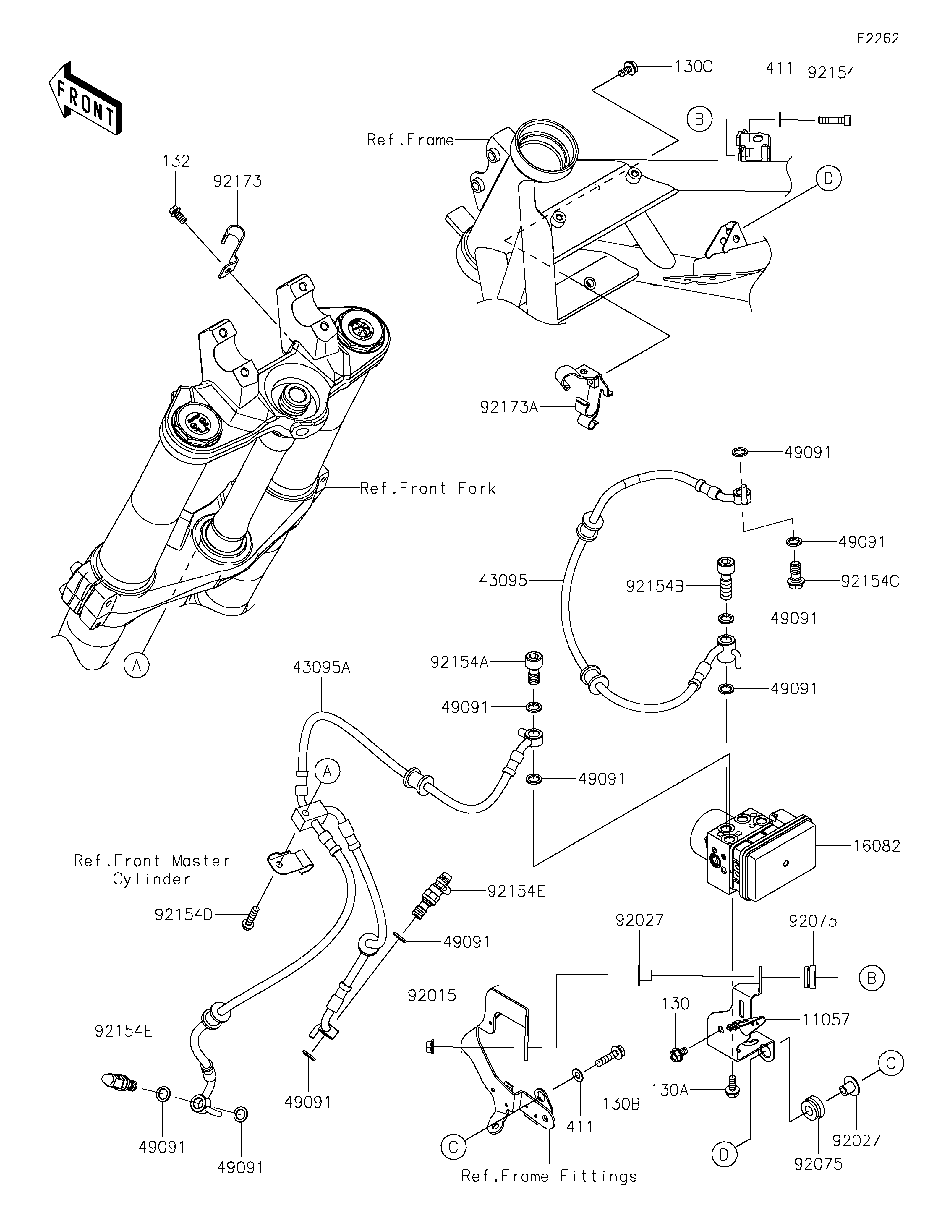 DURITE DE FREIN POUR Z H2 SE ZR1000LMFNN VERT MAT 2021