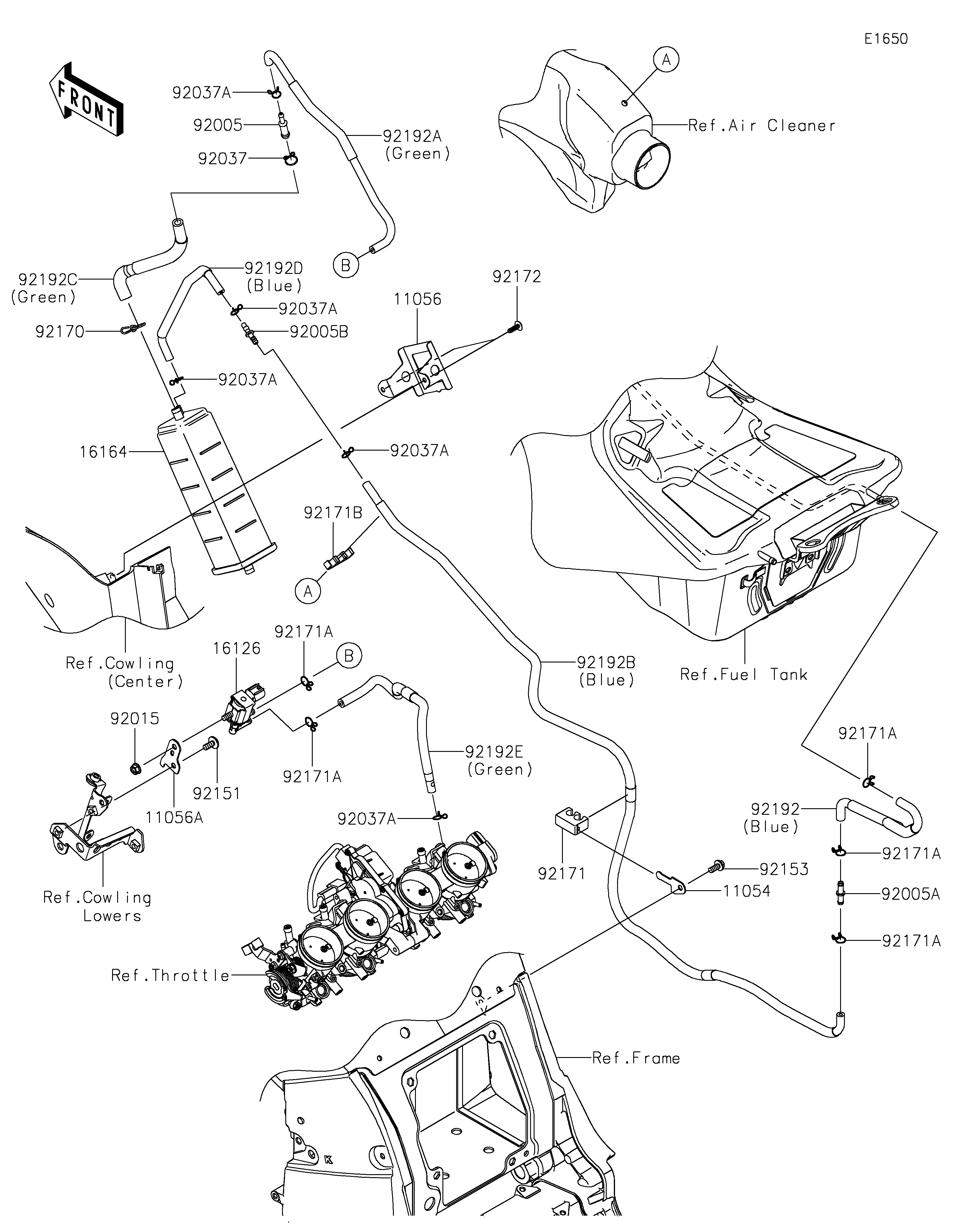 SYSTEME DEVAPORATION CARBURANT POUR ZZR1400 ZX1400JMFNN NOIR 2021