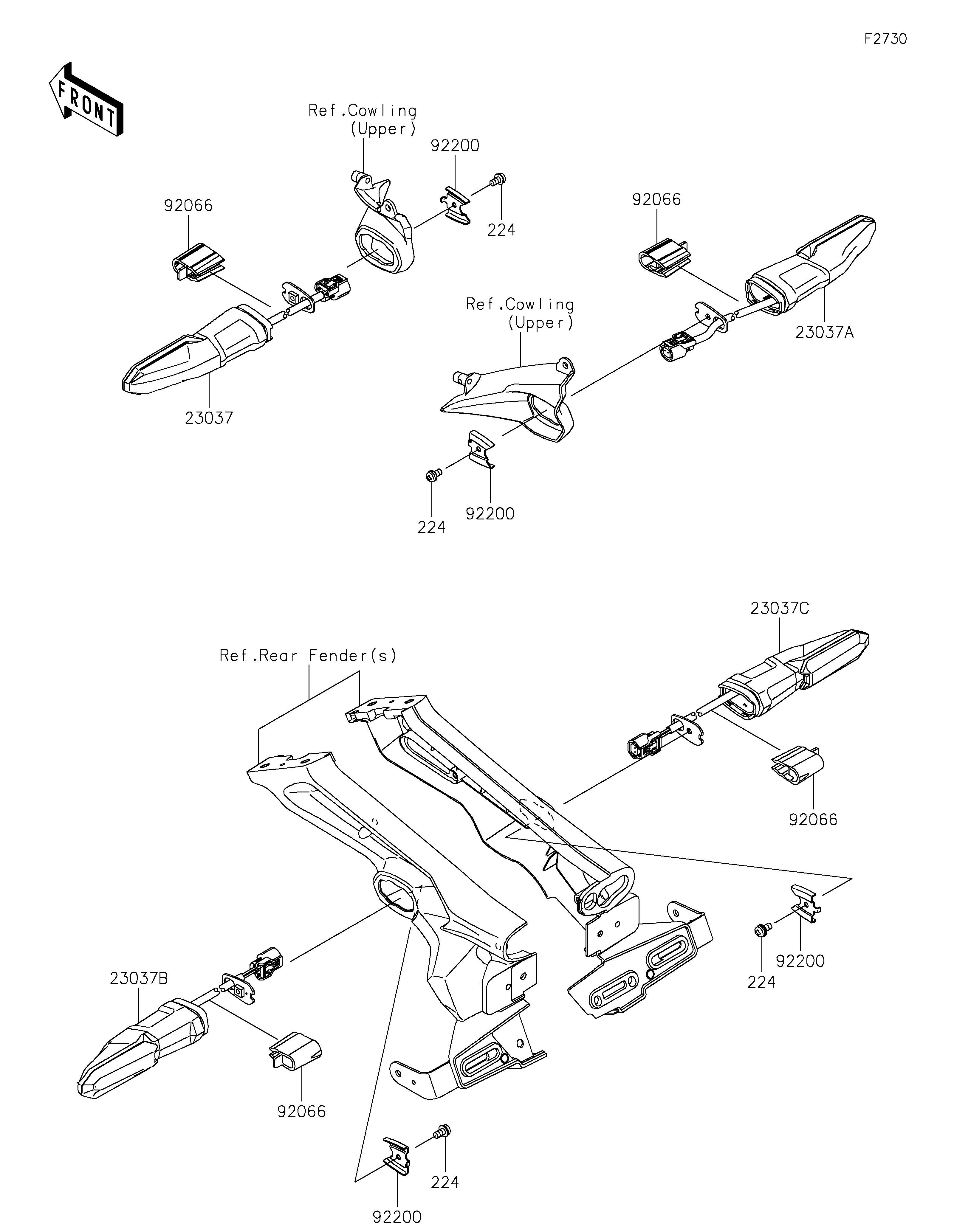 CLIGNOTANTS POUR Z1000 ZR1000HNFNN GRIS 2022