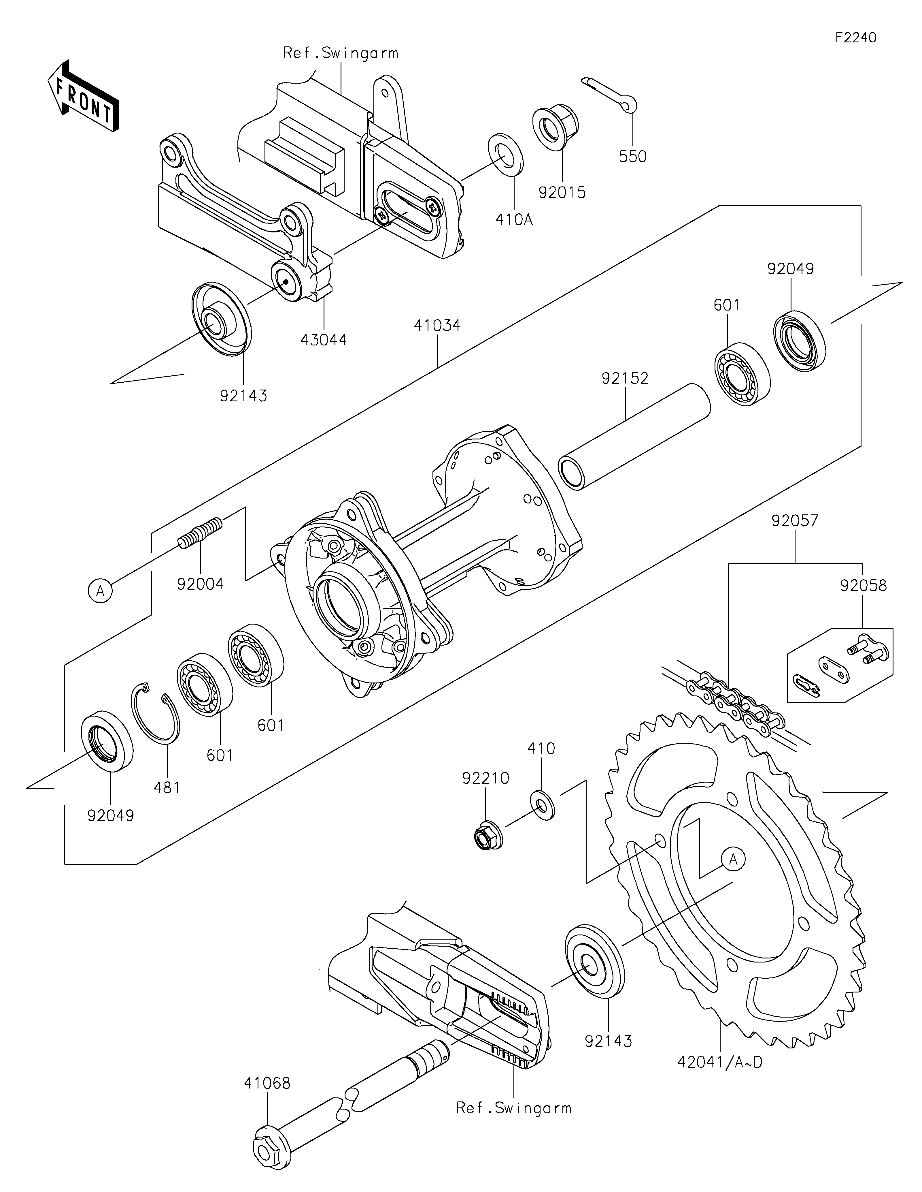 MOYEU ARRIERE POUR KX85 KX85CNFNN VERT 2022 EUROPE